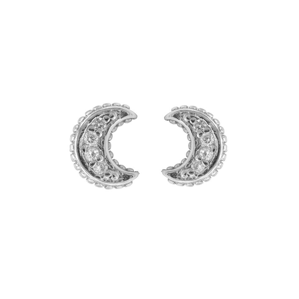 Karma Black Zirconia Symbols Moon Silver