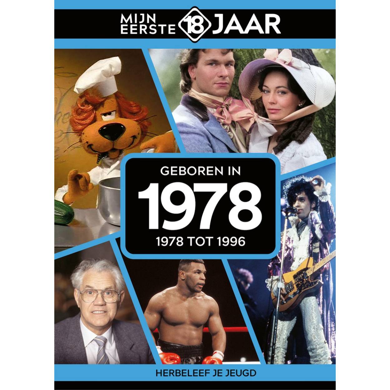 MIJN EERSTE 18 JAAR; GEBOREN IN 1978 De jaren van 1978 tot 1996 Mijn Eerste 18 Jaar is hét boek vol met ‘oh ja!’-momenten. Droom weg bij alle hoogtepunten uit jouw jeugd. Zo beleef je de meest spraakmakende momenten uit de eerste 18 jaar van jouw leven opnieuw. Aan welke hits, films en tv-programma’s heb je mooie herinneringen? Hoe was de mode toen, het straatbeeld en de rages? Welke sporthelden zijn je bijgebleven? En wat was het nieuws waar iedereen het over had? Mijn Eerste 18 Jaar staat boordevol jeugdsentiment. Met maar liefst 182 pagina’s aan kleurrijke foto’s, anekdotes en iconische beelden uit jouw jonge jaren. Ook hebben we per jaar de grootste hits voor je verzameld. Scan de code en beluister jouw hits. Begin met bladeren en herbeleef je jeugd!