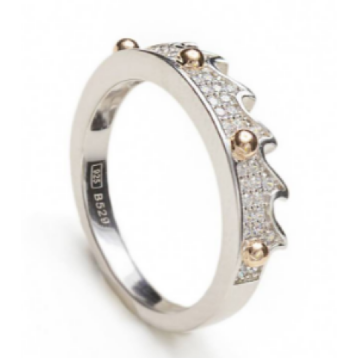 ZILVEREN ZIRCONIA RING MET TWEEKLEURIG DETAIL