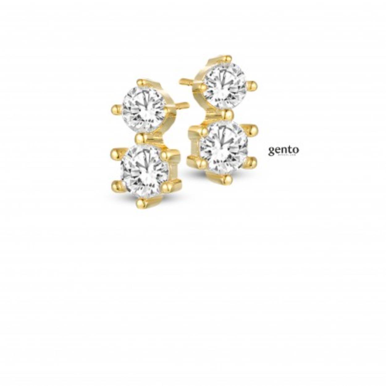 Oorbellen zilver verguld gento zirc