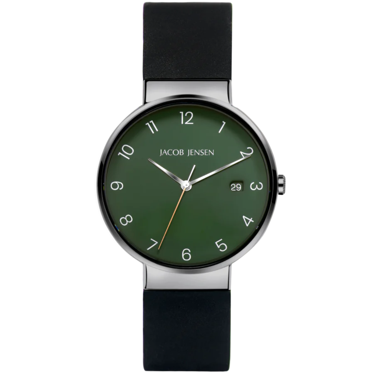 Jacob Jensen Tijdloos Nordic JJ184 | 37 mm. Een fantastisch horloge uit de herencollectie van Jacob Jensen. Het horloge is gemaakt van huidvriendelijke producten zoals titanium en siliconen. Hierdoor is het horloge ook nog eens extra licht in gewicht. Het betrouwbare uurwerk wordt beschermd door een ultrasterk saffierglas dat bovendien krasbestendig is. Je zult jarenlang plezier hebben van dit horloge.
