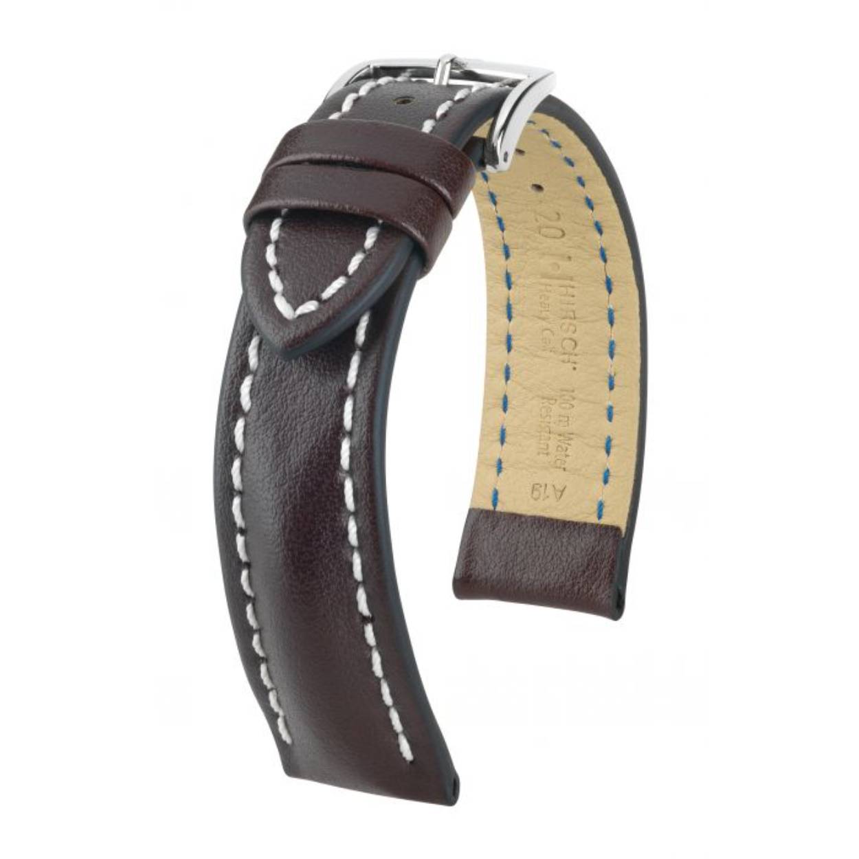Dankzij het krasvaste en slijtvaste kalfsleer is voor HERITAGE geen uitdaging te groot. Bovendien is dit model waterdicht tot 100 m, de fijne korrel zorgt voor een elegante touch.

Deze lederen band toont veel aandacht voor detail. Dankzij het HIRSCH Oysterglove Supersoft voeringleder en de sterke bekroning garandeert het horlogebandje HEAVY CALF u optimaal comfort in elke situatie! De sportieve, contrasterende stiknaden onderstrepen het atletische ontwerp, net als de contrasterende, drievoudig met de hand gelakte randen.
