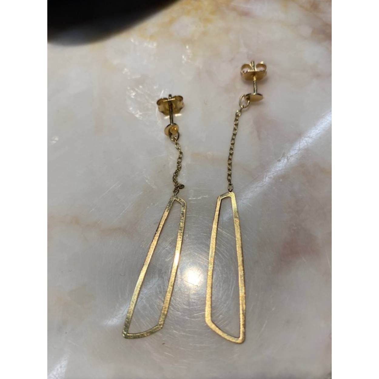 18 Karaat geel gouden oorhangers. 