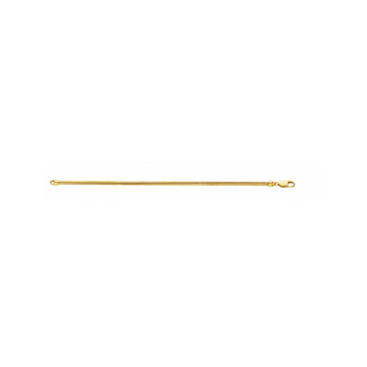 2,2mm slang 19cm Massief 14krt gouden schakelarmband met een kern van massief zilver. Dit zorgt ervoor dat de armband niet kan deuken! Top kwaliteit armband voorzien van een `585' 14krt goud keurteken en een `925' zilver keurteken. De armband is 2,2mm breed, 19cm lang en heeft een gewicht van ca. 6,8 gram.