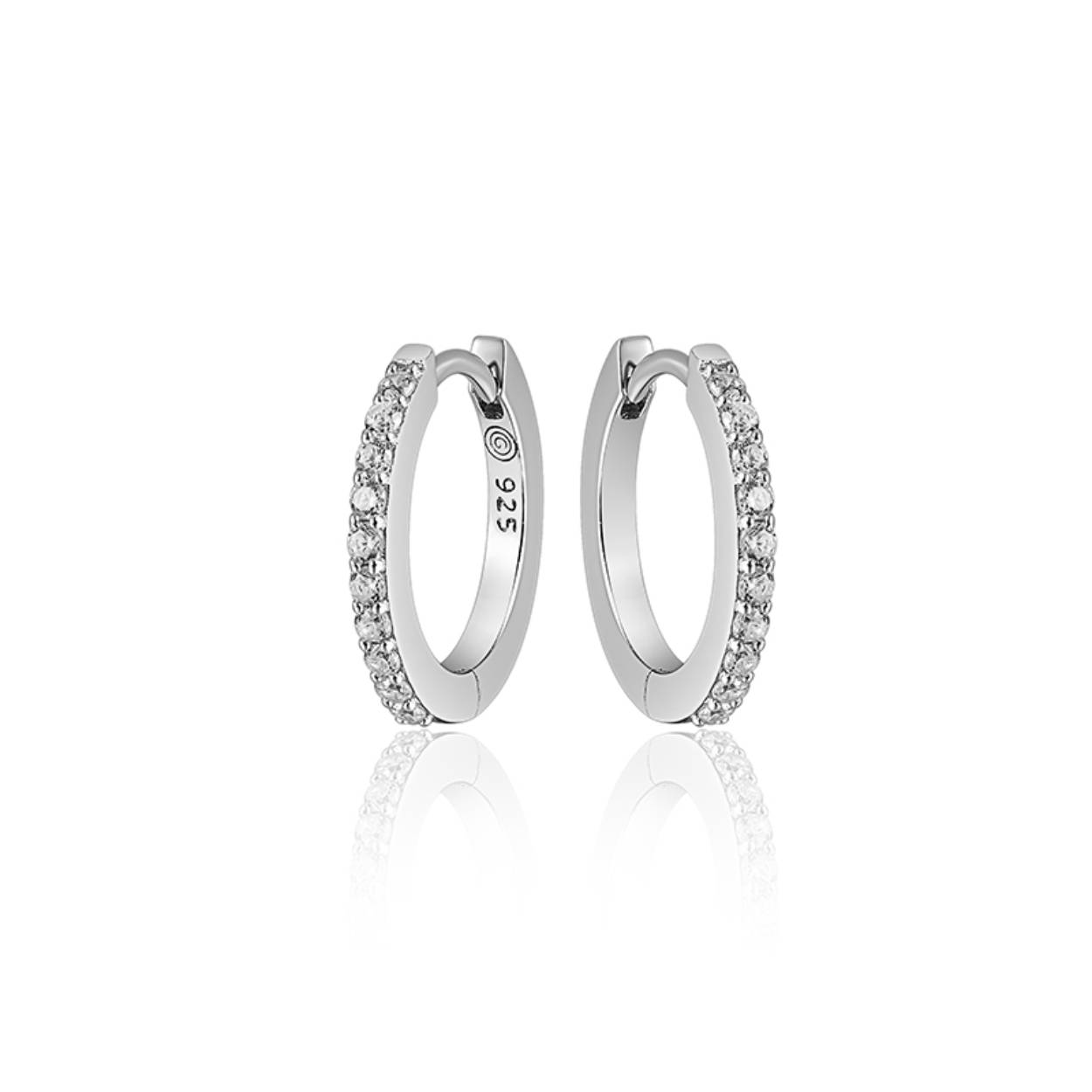 Zilveren oorring 2x18mm Zirkonia KCF2/18