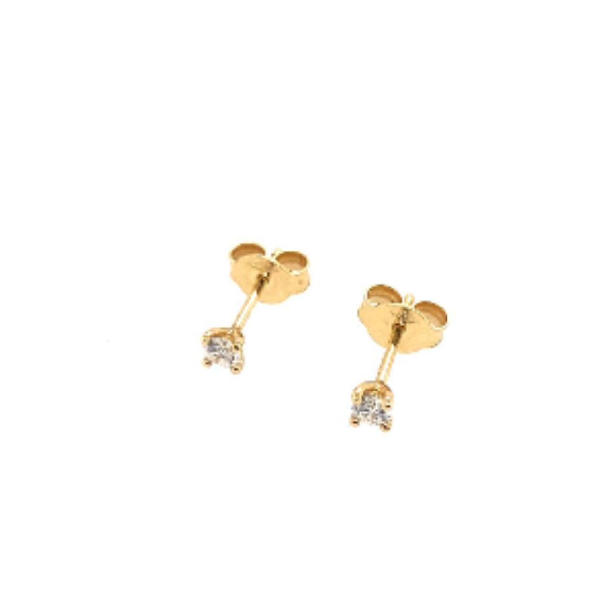 18krt geelgouden oorstekers met 02x 0.06 ct briljant geslepen natuurlijk diamant H/si