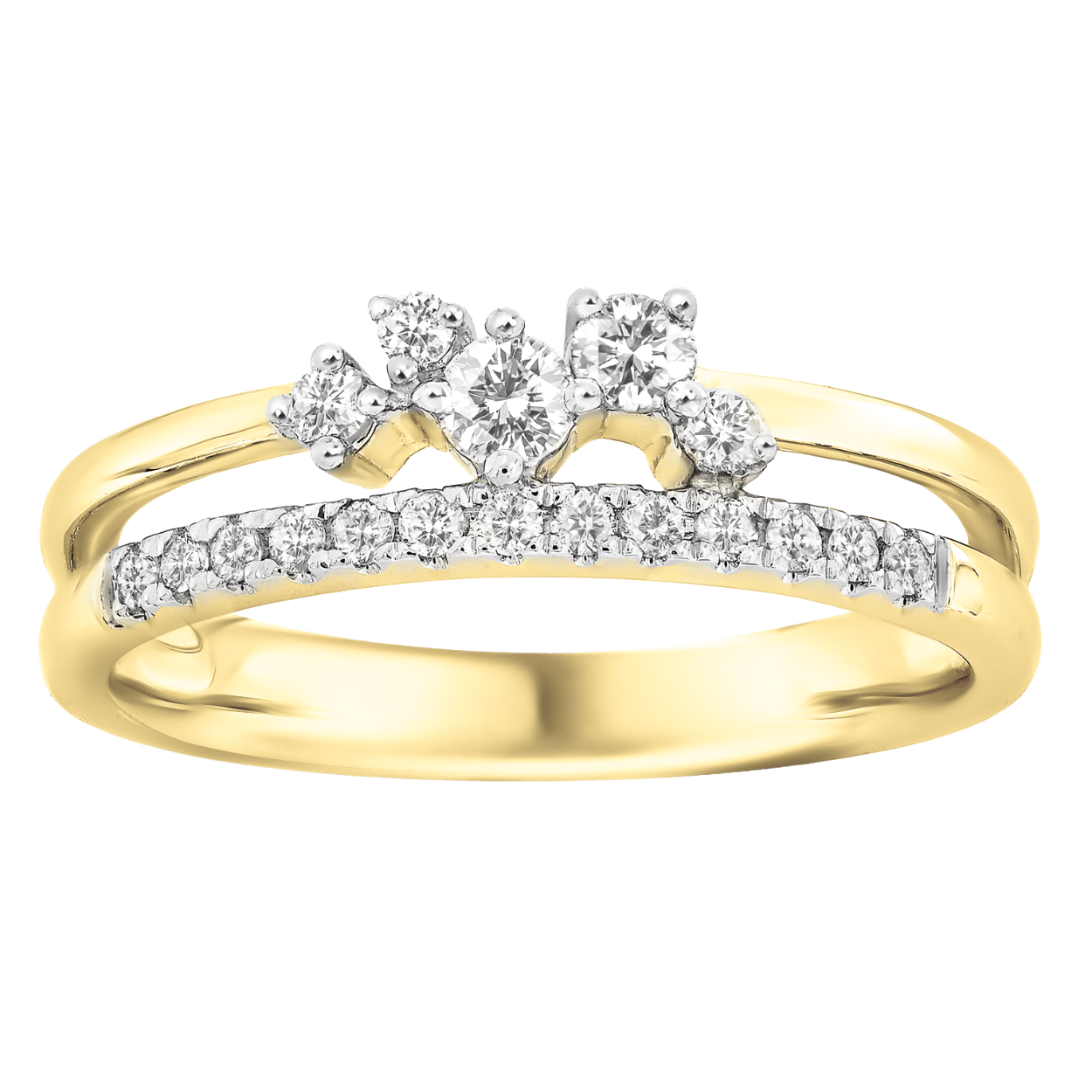 Ring geel goud 18kt met diamanten