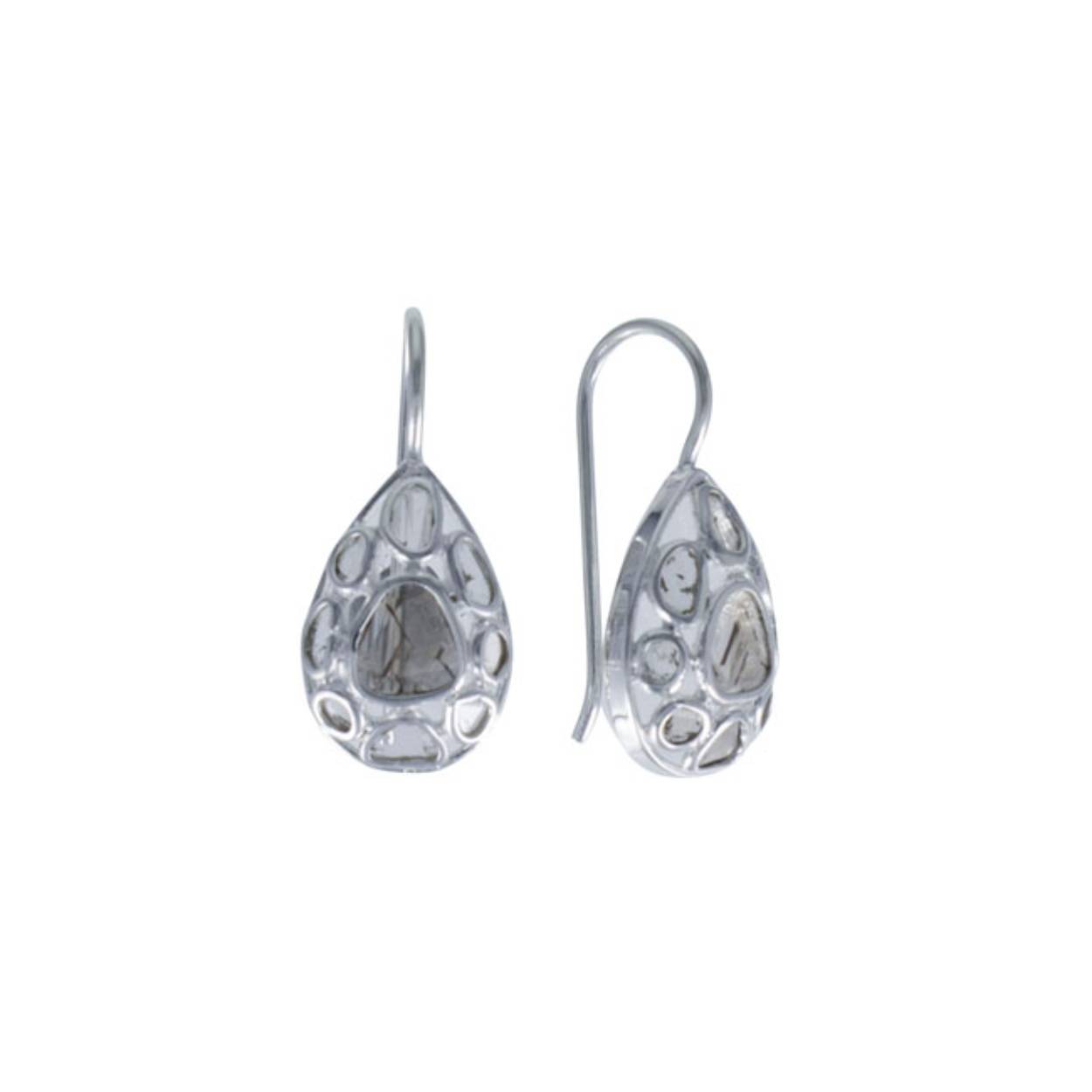zilveren oorhangers met diamant