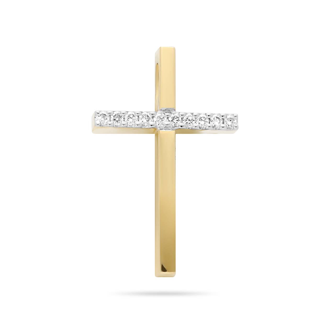 14krt gouden hanger met 0.03ct diamant.