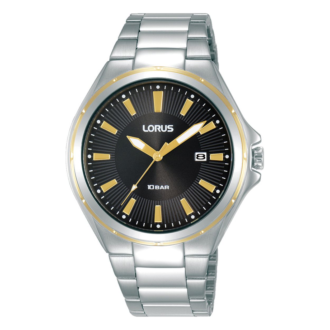 Dit is een herenhorloge van het merk Lorus. Het is een analoog horloge gemaakt van bicolour. De diameter van de kast is 40 mm en de kast is 9.7 mm dik.