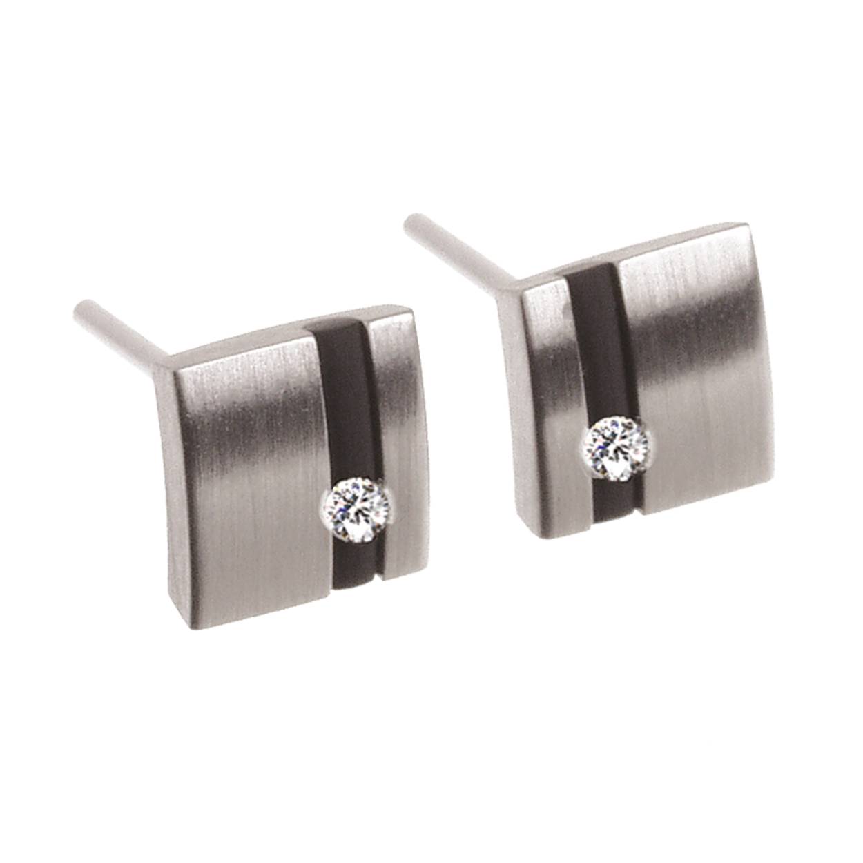 Oorknoppen met rubber en Briljant 2x 0.16 crt