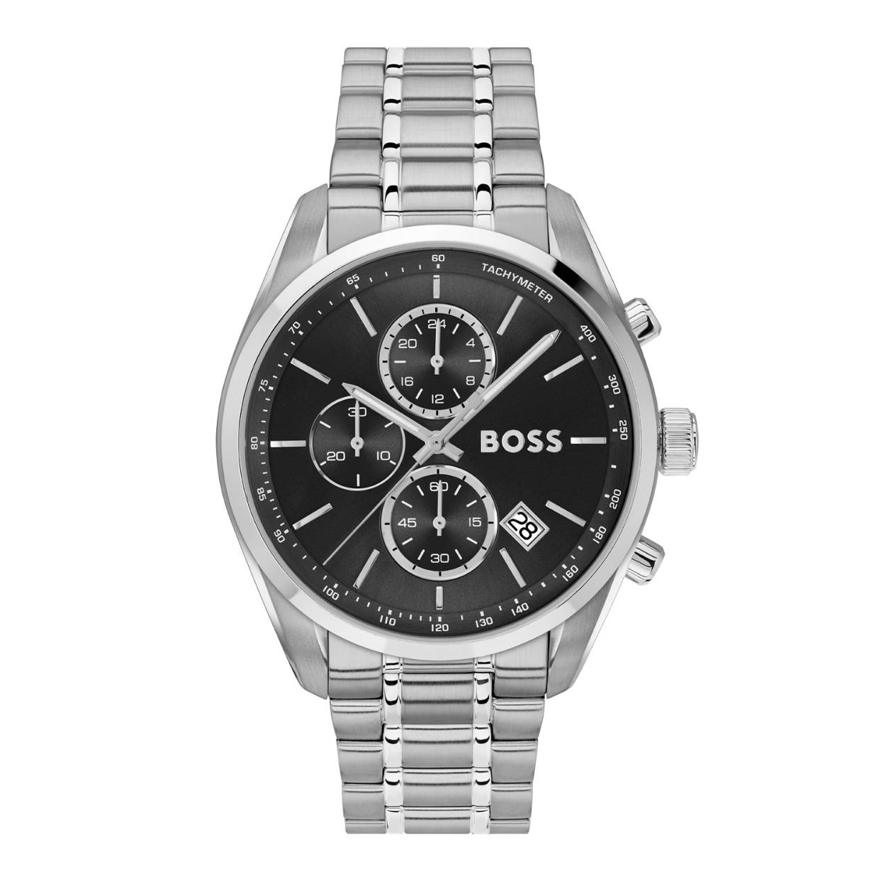 Boss horloge met stalen band, Grand Prix staal/zwart
