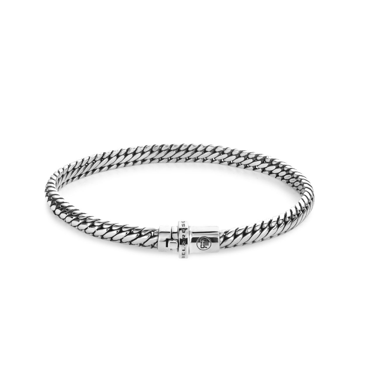 Deze armband is van het merk Rebel & Rose. Het is een herensieraad. De armband is zilver van kleur.