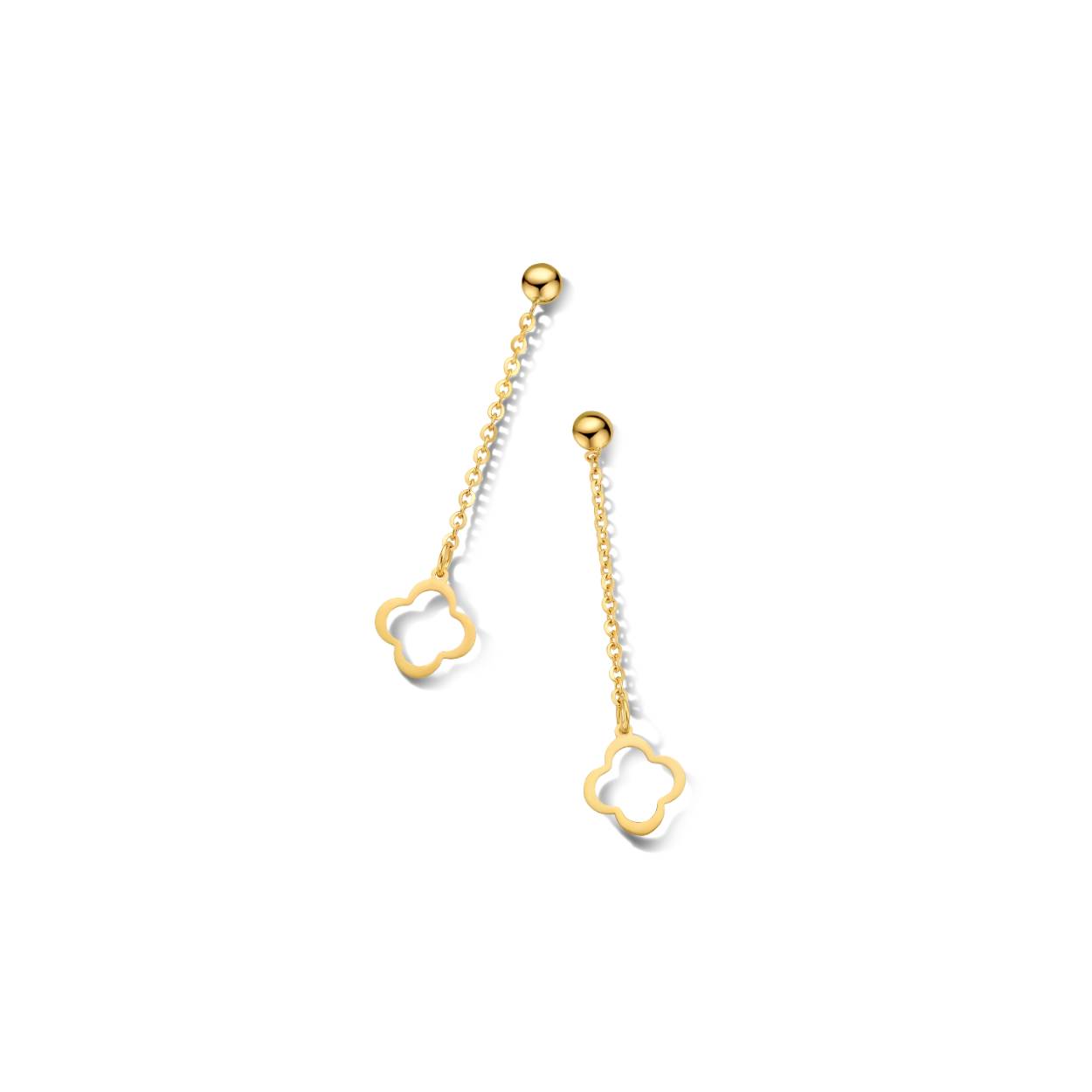 18 kt gouden oorhangers 
Bijhorende collier en armband ook verkrijgbaar
De prijs kan variëren naargelang de goudprijs