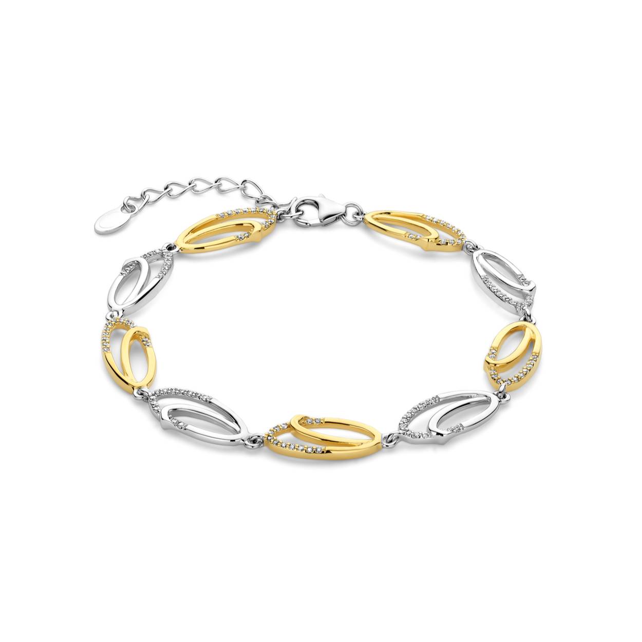 Dit prachtige Rosa Di Luca zilver vergulde armband met zirkonia is een echte eyecatcher! De armband heeft een elegante uitstraling en is perfect om te dragen bij elke gelegenheid. De armband kan alleen gedragen worden of gecombineerd worden met andere sieraden voor een mooie gelaagde look. Voeg deze schitterende armband toe aan je collectie en straal als nooit tevoren!