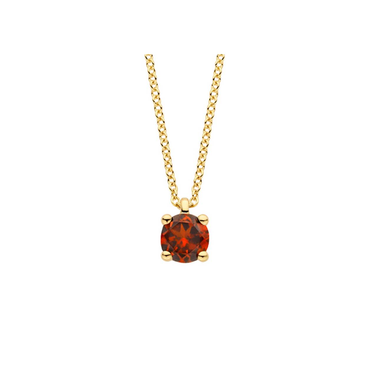 gouden Blush collier, Januari granaat 4mm