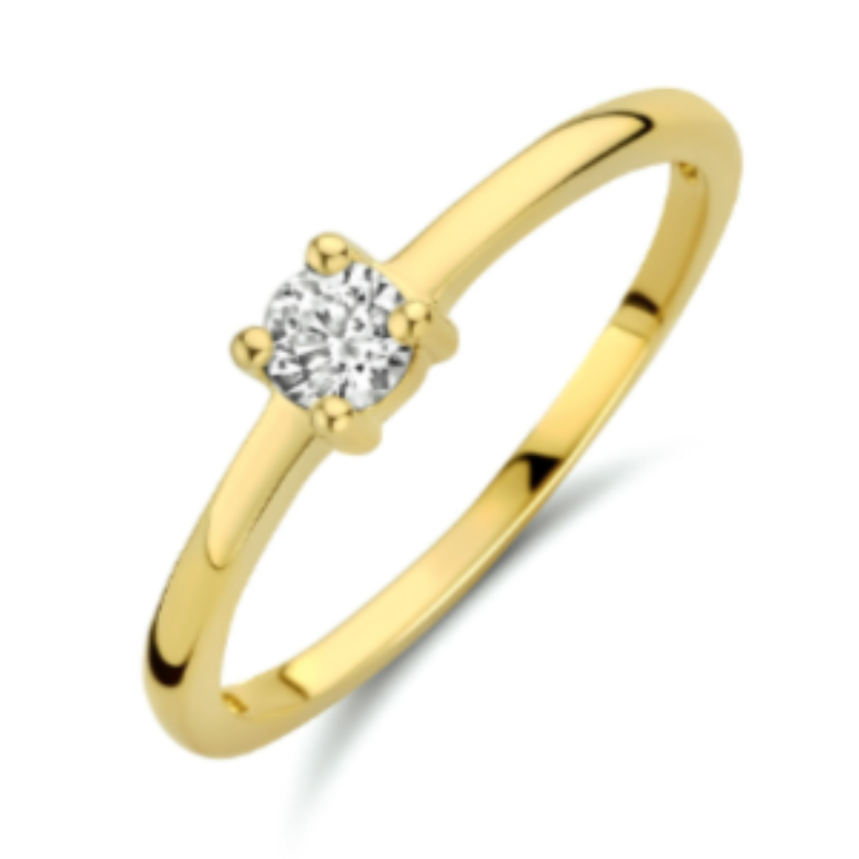 gouden zirkonia solitair maat 16