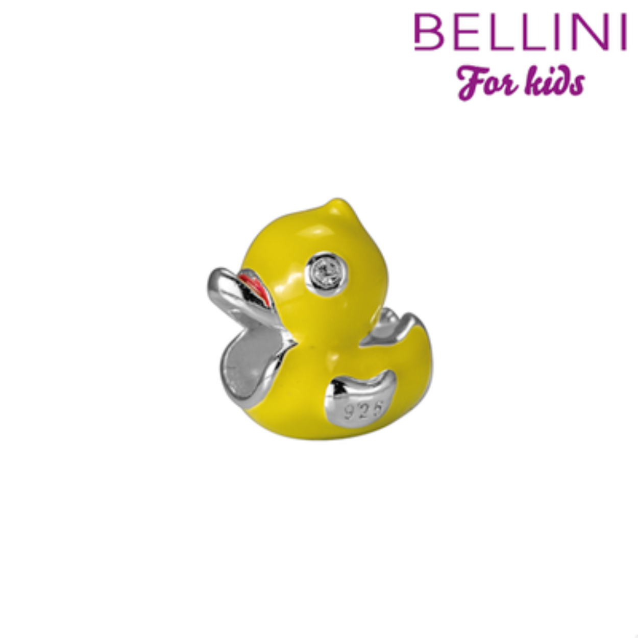 Zilveren Bellini bedel 567.466 eendje geel