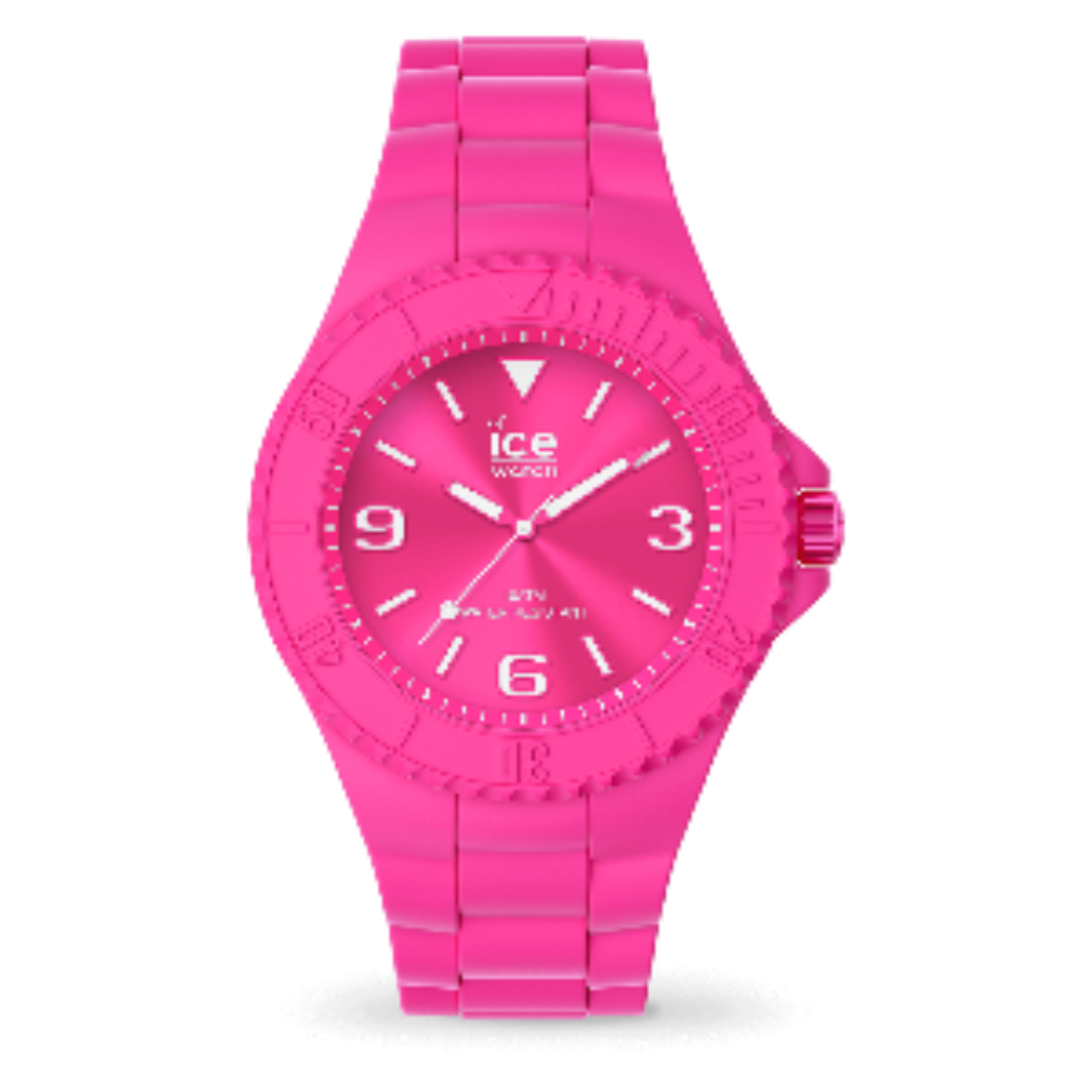 Laat je verleiden door de monochrome en trendy look van het ICE generation-horloge Flashy pink! Dit fluoroze horloge zal fans van energieke en stijlvolle horloges bekoren. Dankzij het ultrasoepele siliconen bandje en de wijzerplaat met regenboogeffect geeft het een modieuze en moderne toets aan al je outfits! Aan jou om er je ding mee te doen!