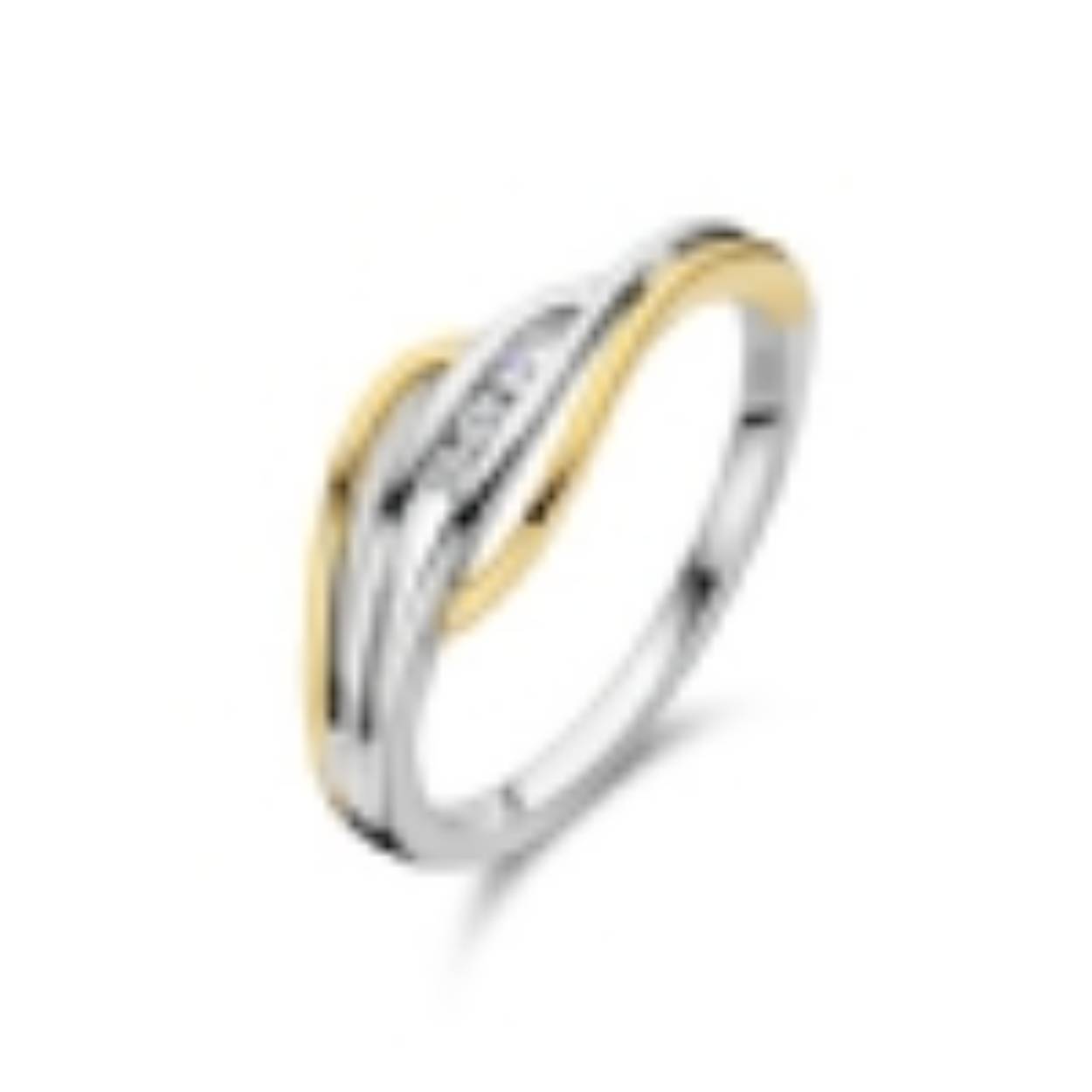 ds ring zilver verguld met zirkonia