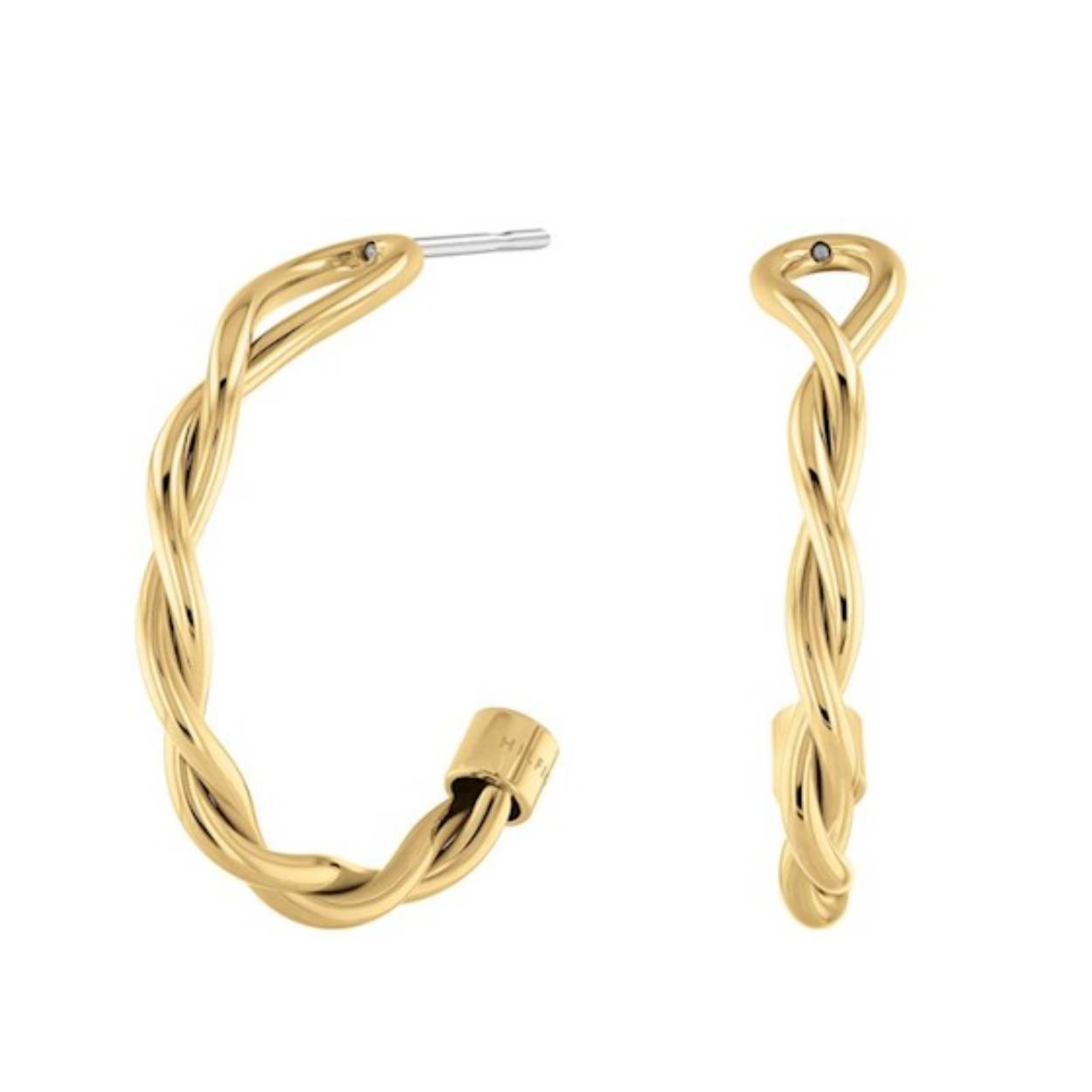 3cm edelstalen oorringen met stekers goldplated