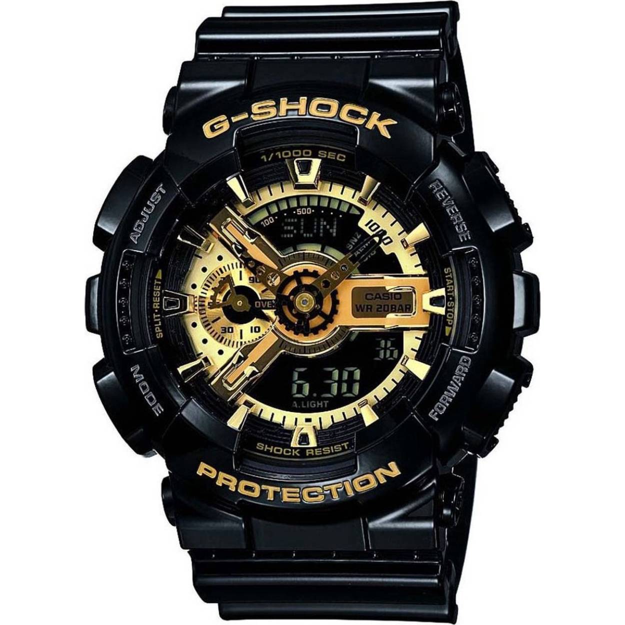 Dit Casio Mannen horloge beschikt over een Quartz binnenwerk. De kast (50 mm) is vervaardigd uit Kunststof (Zwart) en heeft een Mineraalglas. De band is Zwart Kunststof. Dit horloge uit de G-Shock reeks is een mooi en tijdloos geschenk. Verras jezelf of iemand anders met dit cadeau. Bovendien ontvang je hierbij 2 jaar garantie tegen alle fabricagefouten.