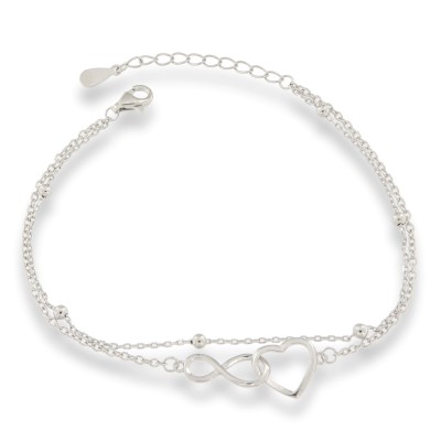 Armband dubbel met hartje en infinity