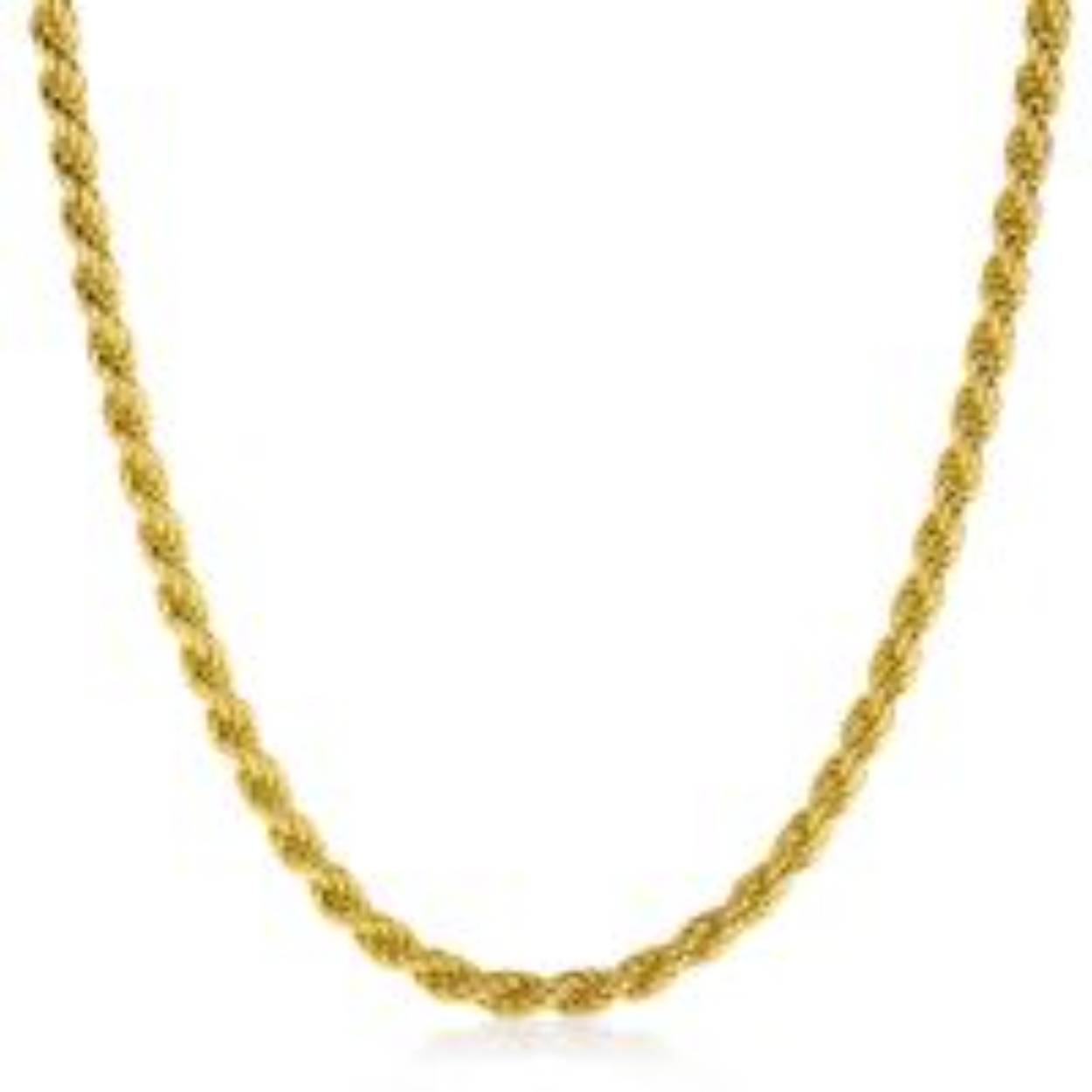 ZINZI gold plated zilveren koord ketting 45cm 4mm breed ZIC2343G