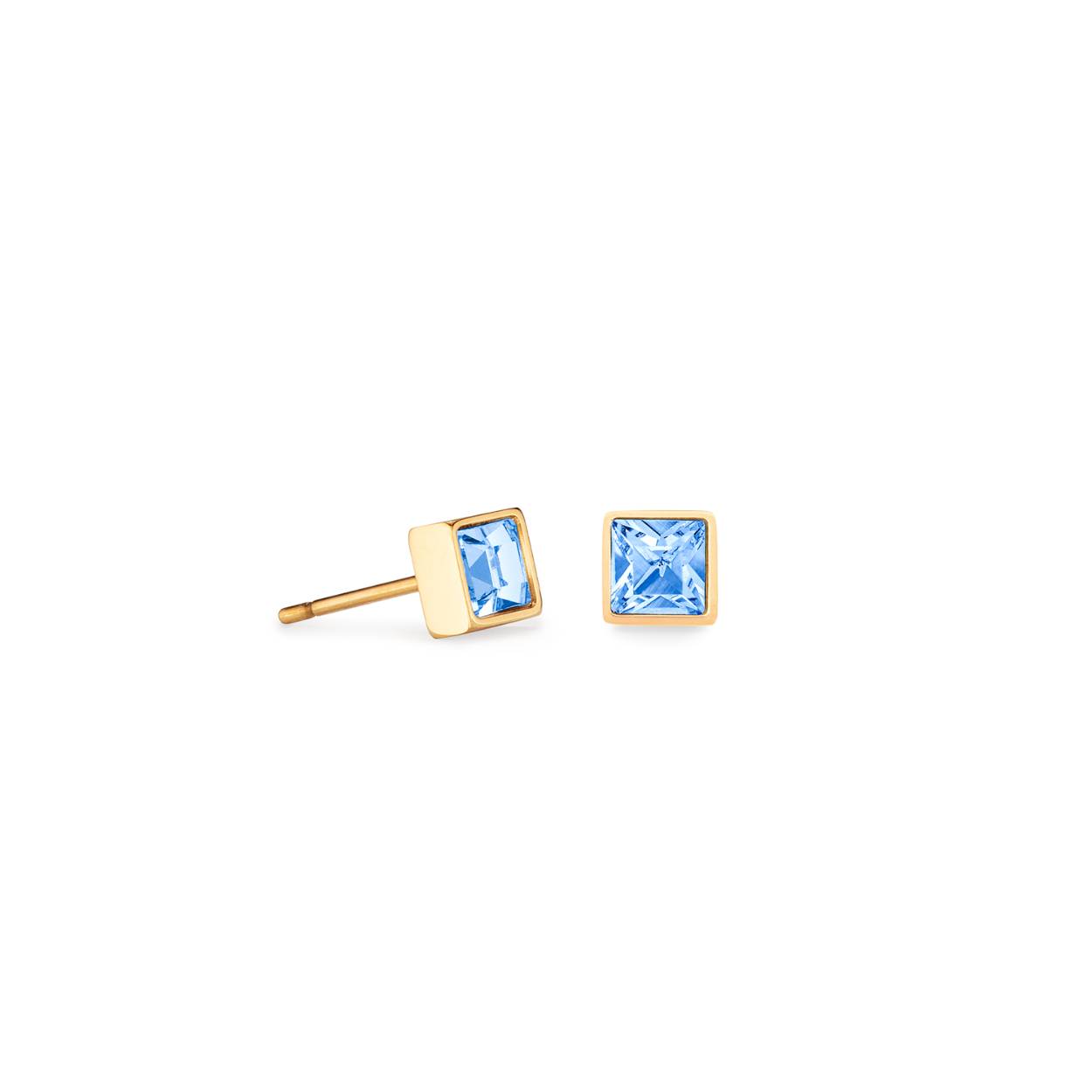 Coeur de Lion oorknoppen, light blue-gold, 0501/21-0755