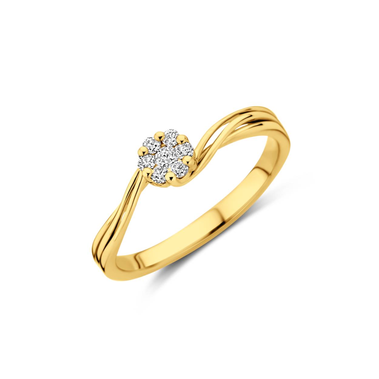 Ring geel goud 18kt met diamanten