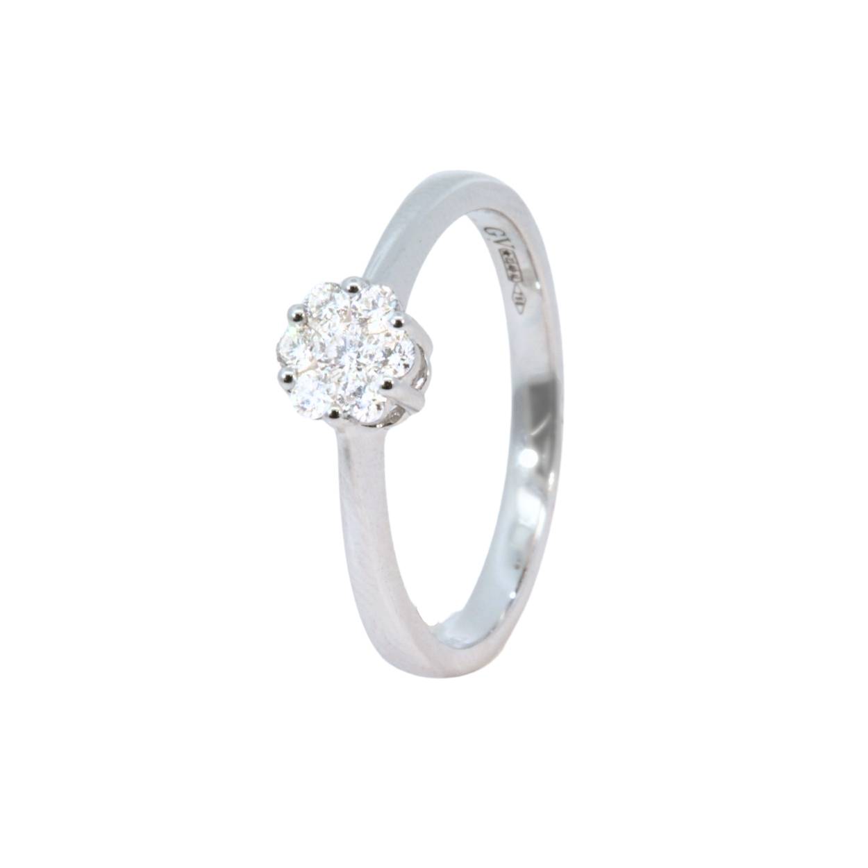 Giorgio Visconti ABX12293 ring in 18kt witgoud met diamant FGVS 0.12ct