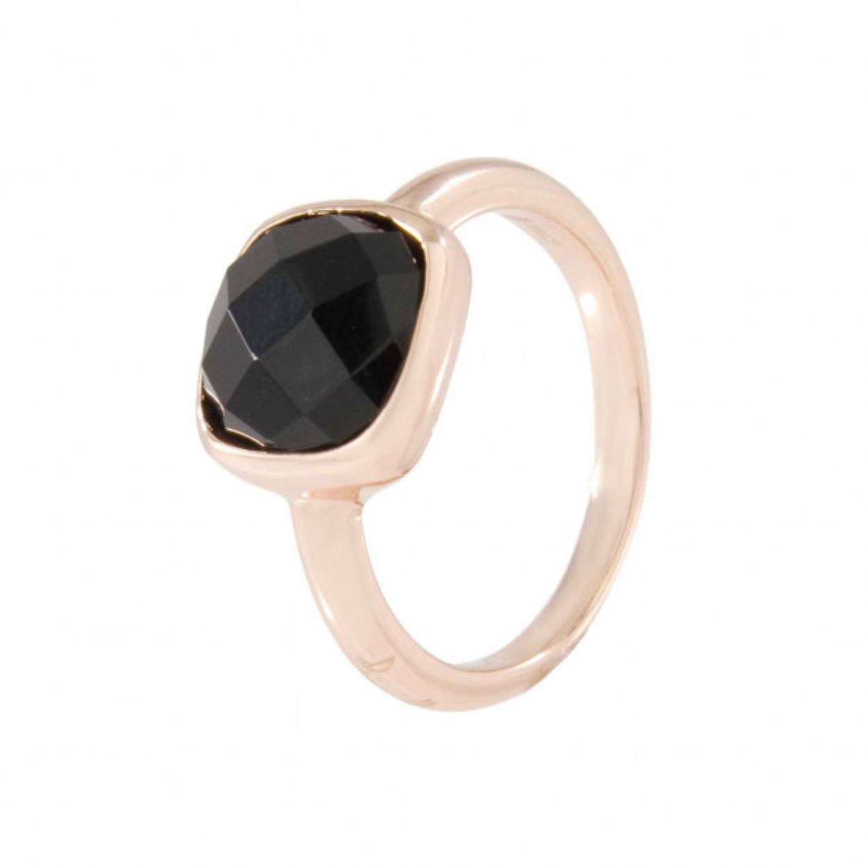 BRONZALLURE Ring Brons Rosé Verguld WSBZ00094B Zwart Zirkonia