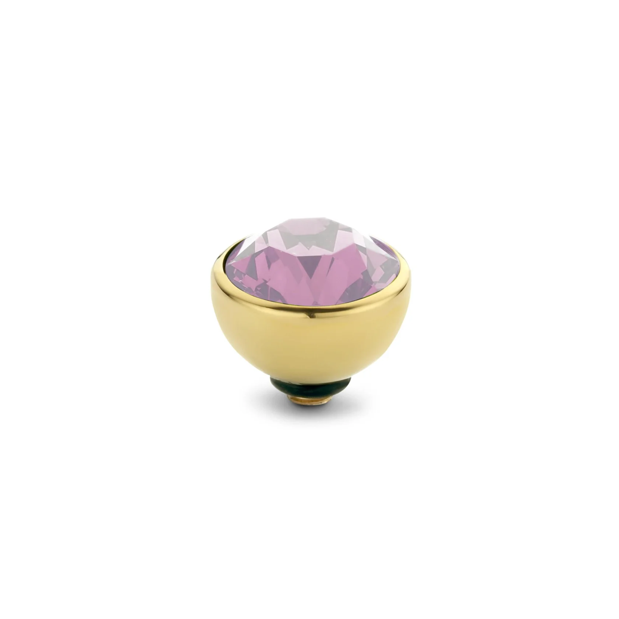 Melano twisted steen rond - goudkleurig + pink - dames - 8mm