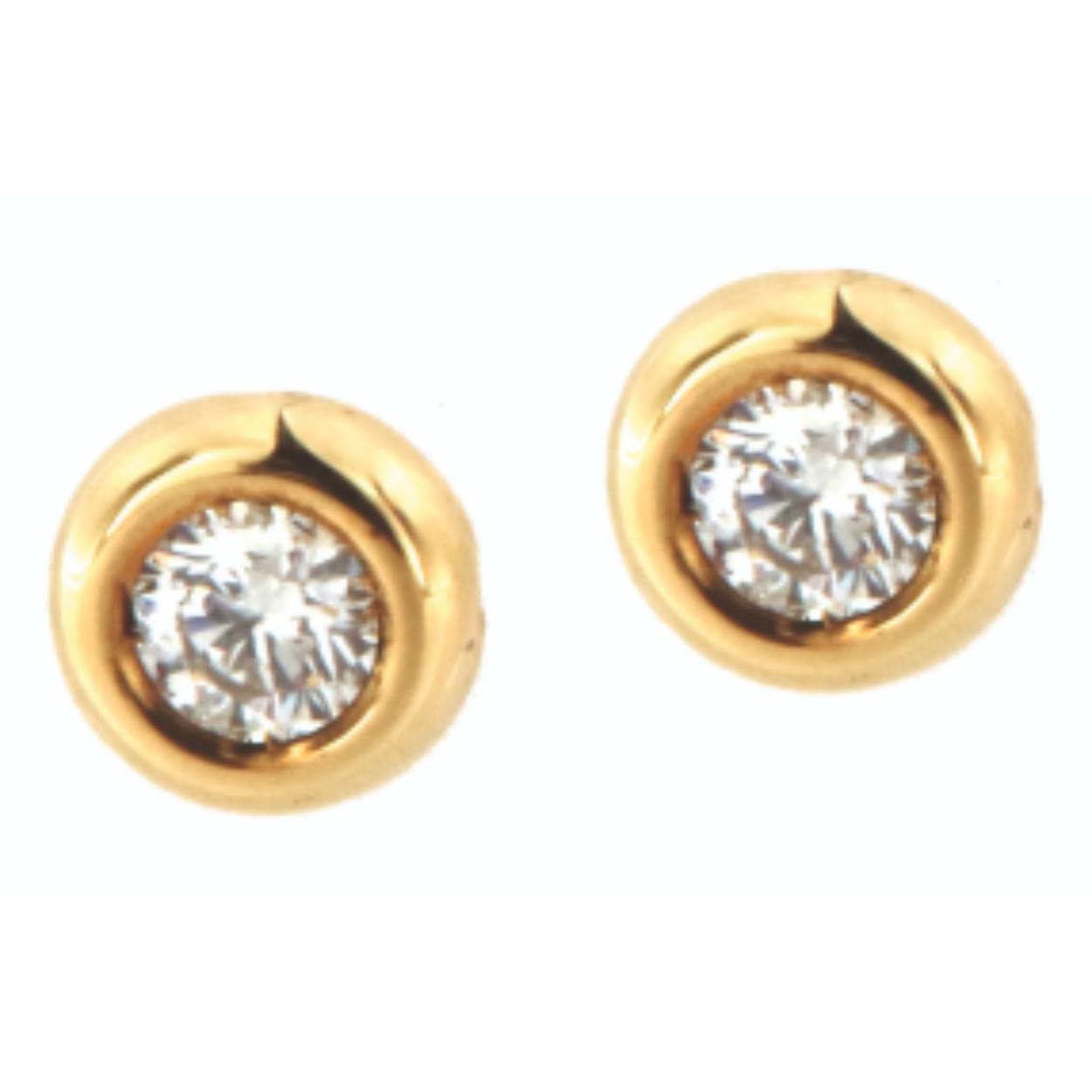 oorbellen in geel goud 18kt met 2x0.20ct diamant
0.40ct totaal gewicht briljant