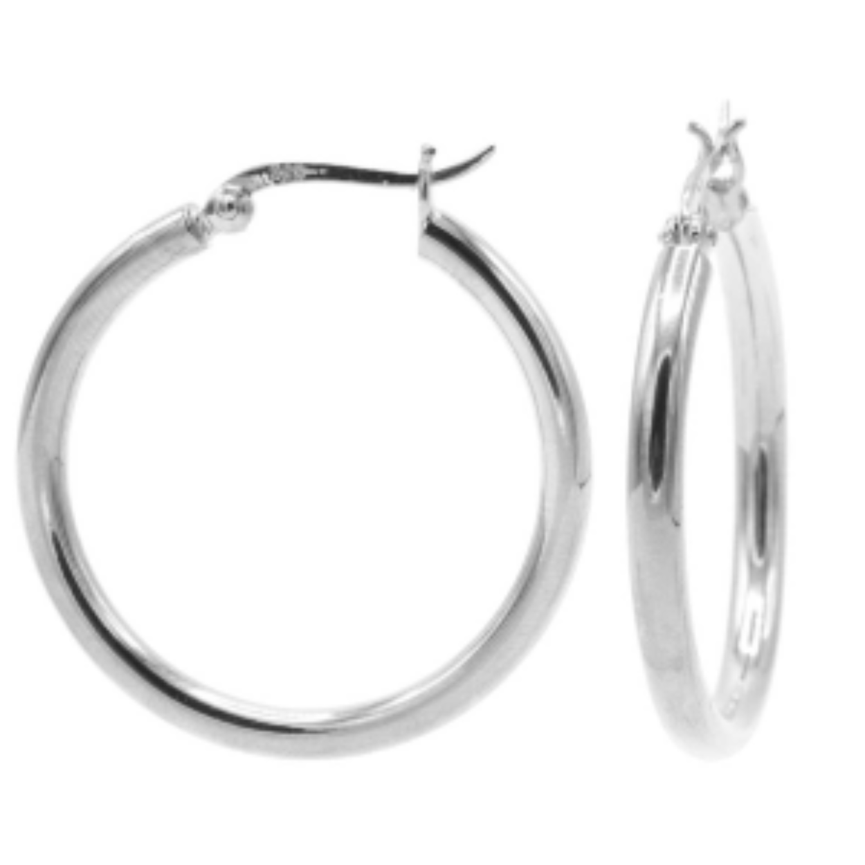 These big plain hoops are 4CM wide. The tube hoop is a perfect way to start your personal Earparty. Mix and match with our other earrings for a unique look. Available in silver or with a 14K gold or rosegold plating.
