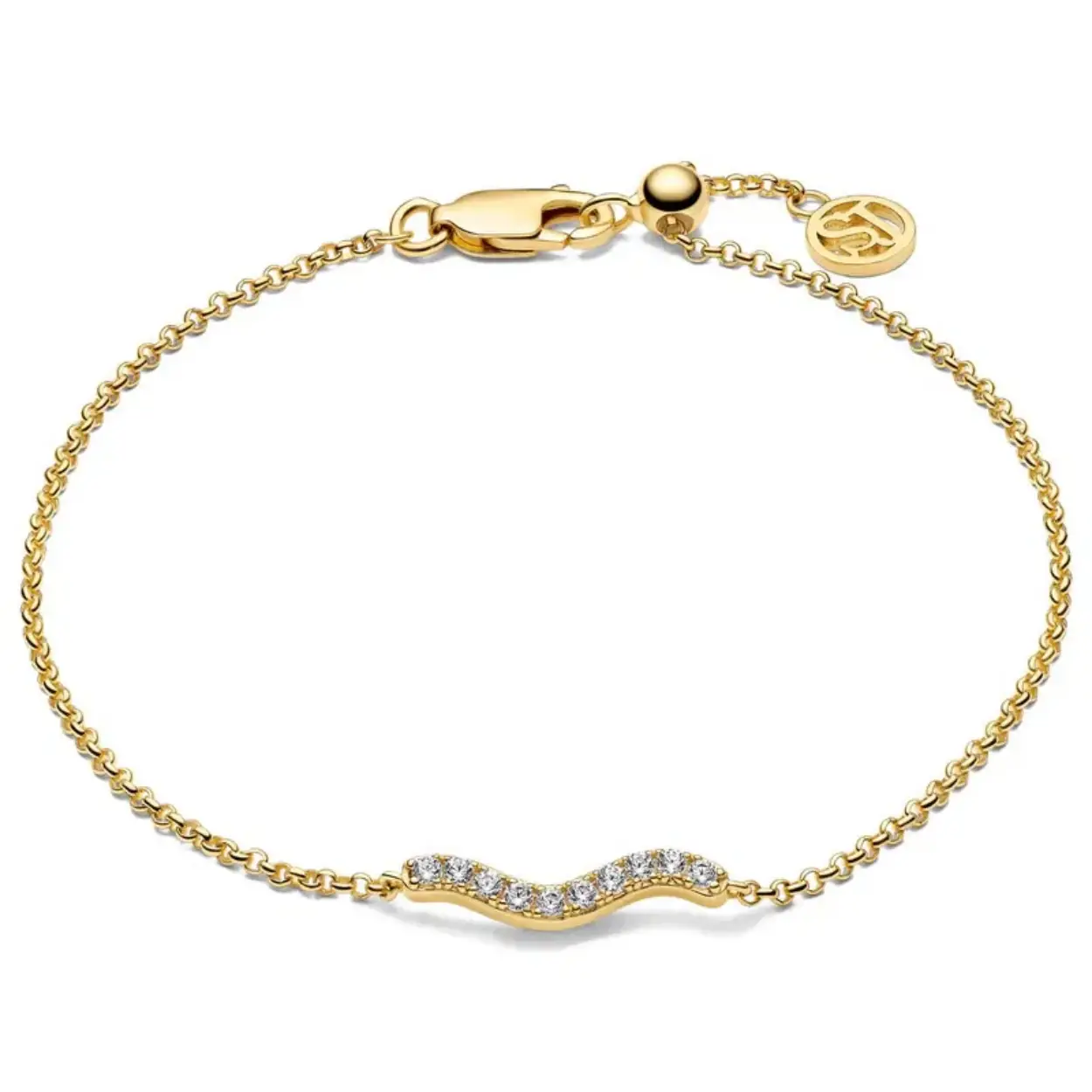 Sif Jakobs "Ellera Waves" Zilver vergulde armband met zirkonia's