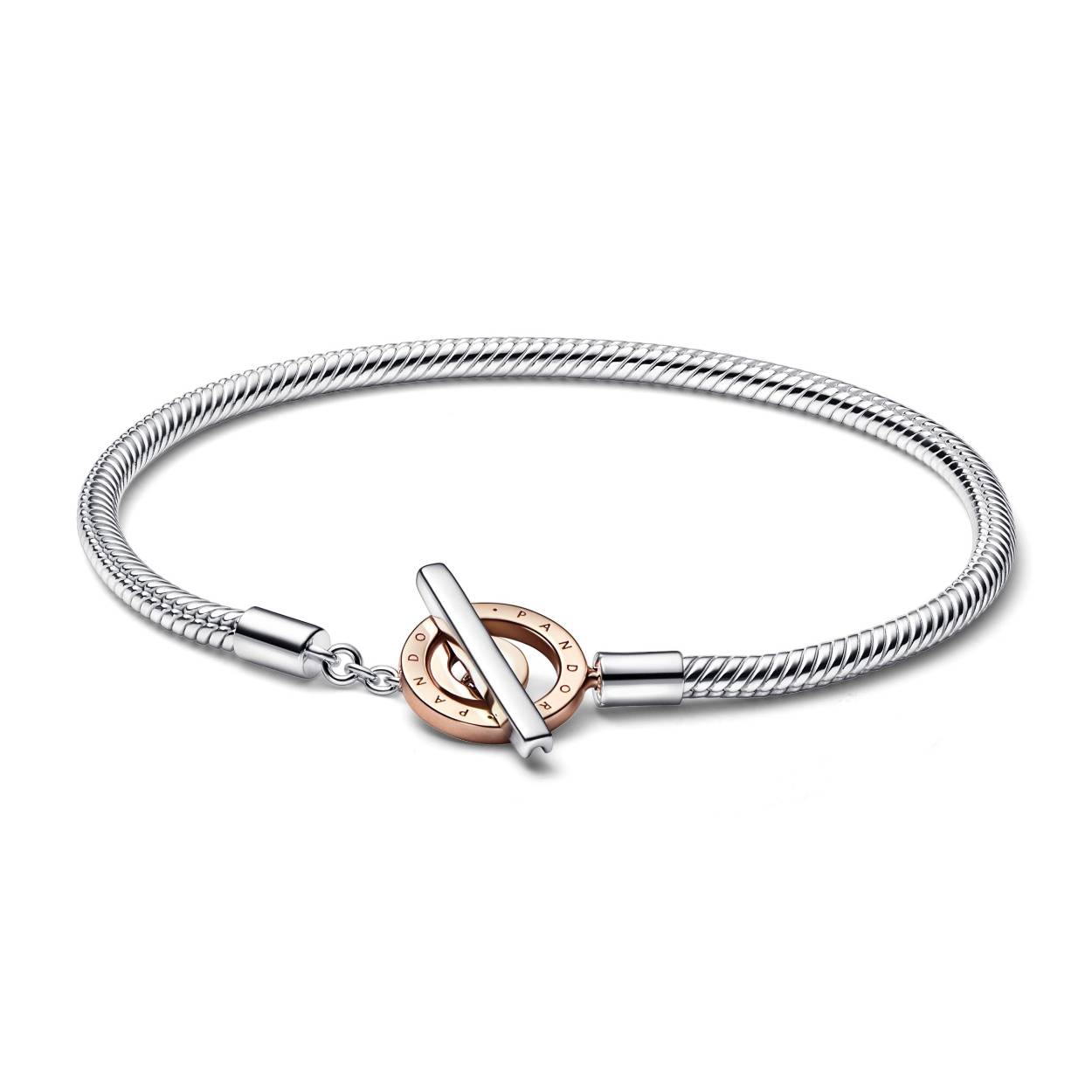 Pandora armband logo bicolor rosé - 19cm