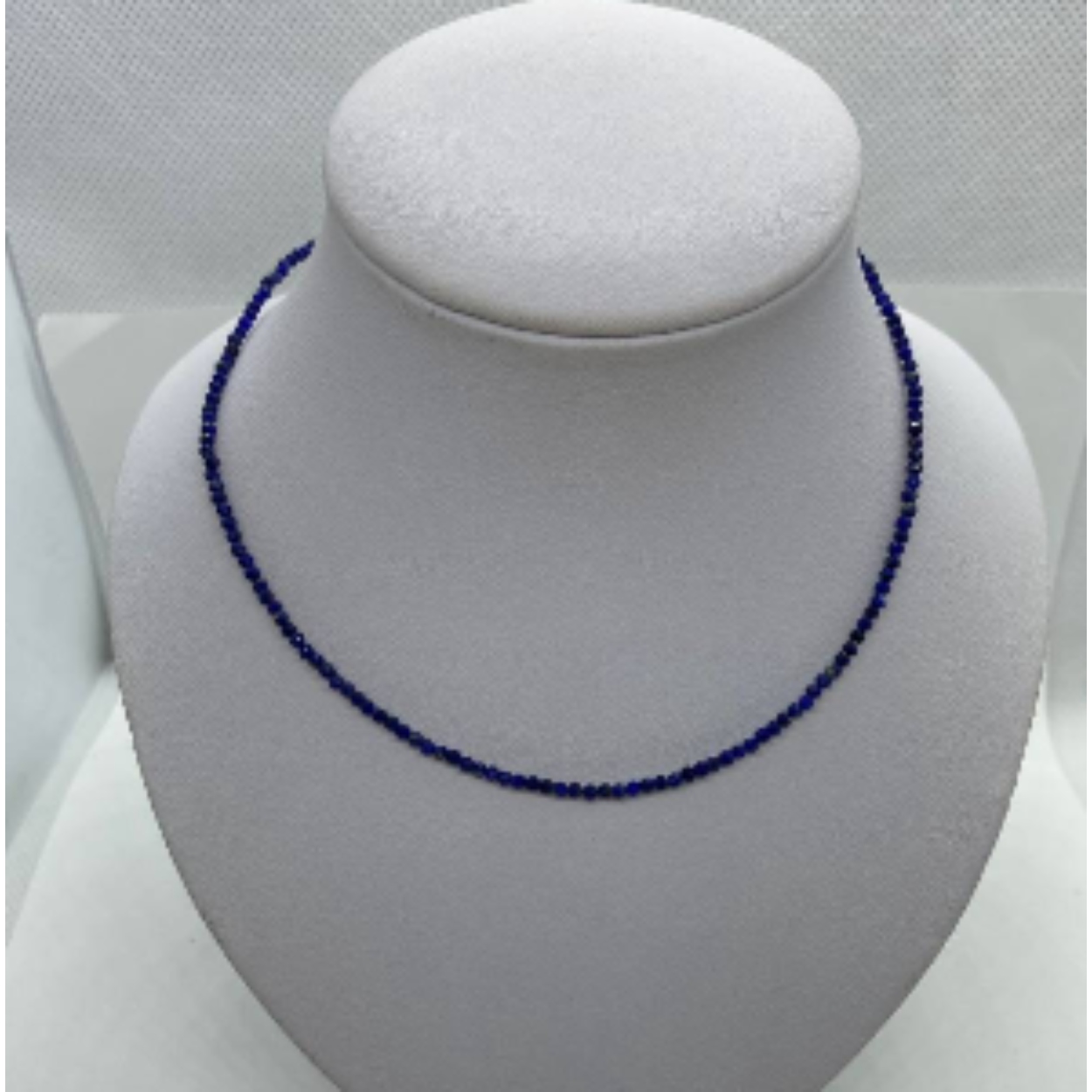 Zilveren lapiscollier 2-3mm