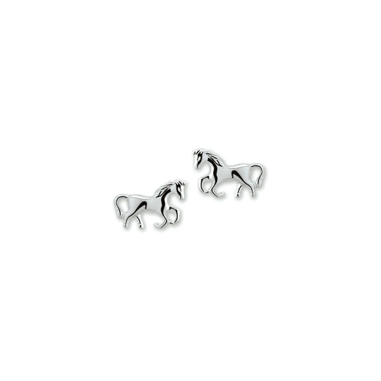 oorknoppen paard zilver