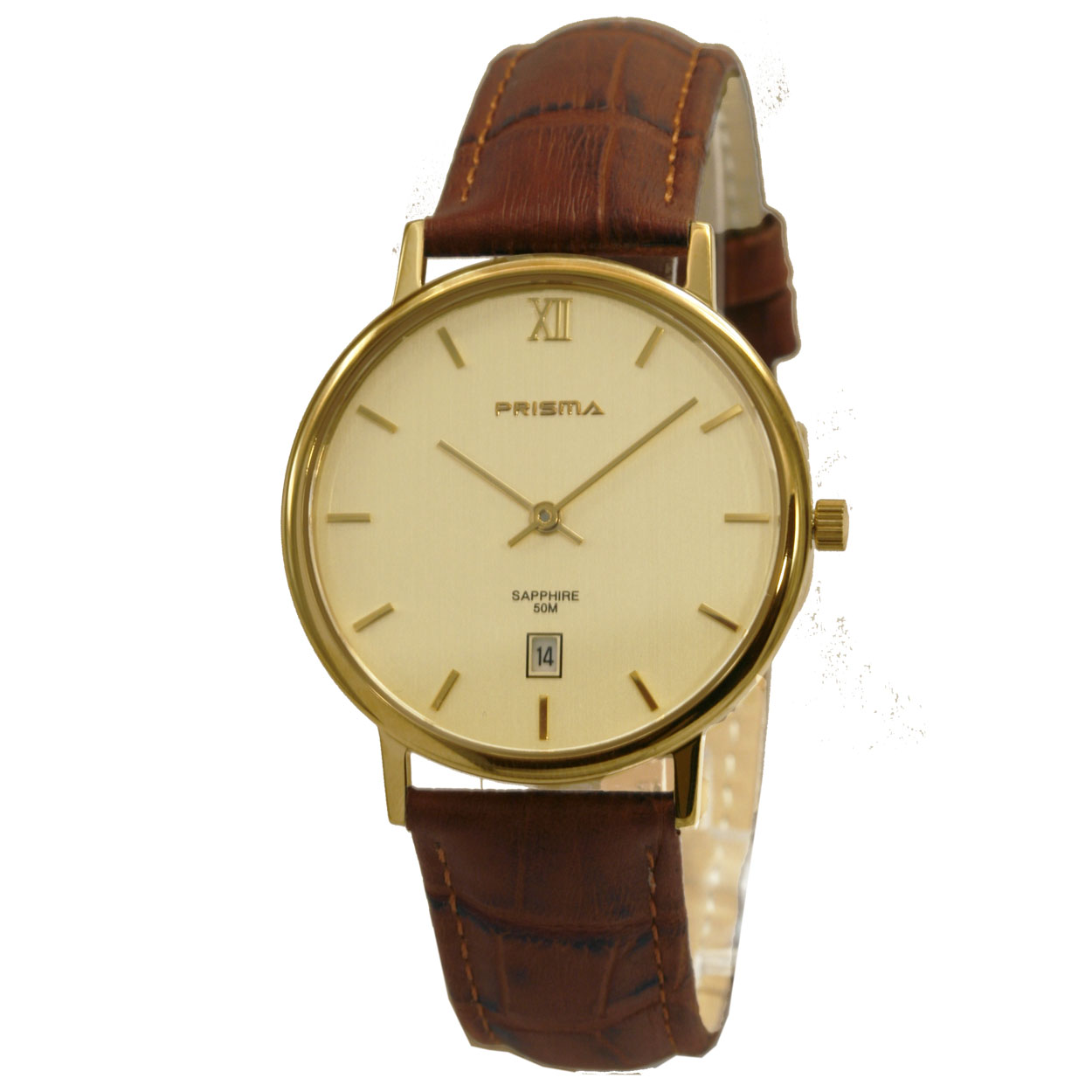 Elegant herenhorloge met echt lederen band