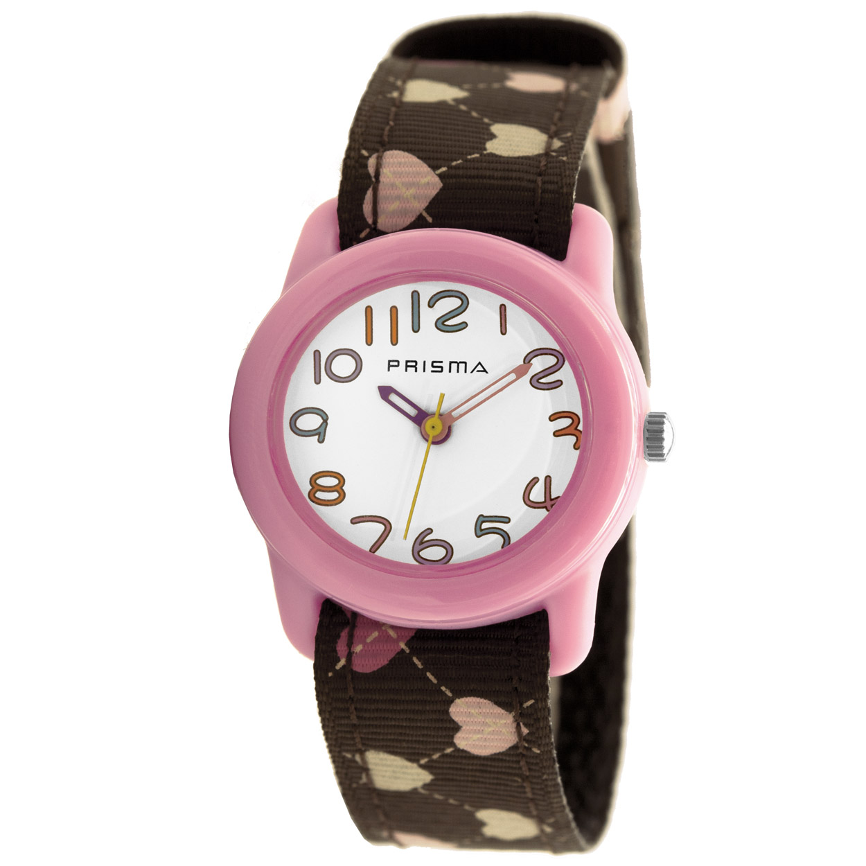 Prisma horloge P.1313 meisjes kunststof 

Algemeen
Geslacht: meisjes
Model: P.1313

Voordelen
- band canvas bruin
- wijzerplaat wit met rode cijfers (arabisch)
- draagcomfort door licht gewicht
- duidelijke tijdsweergave
- spat waterdicht: handenwassen, regen
- quartz
- maat kast 29mm (breedte) 9mm (dikte)
