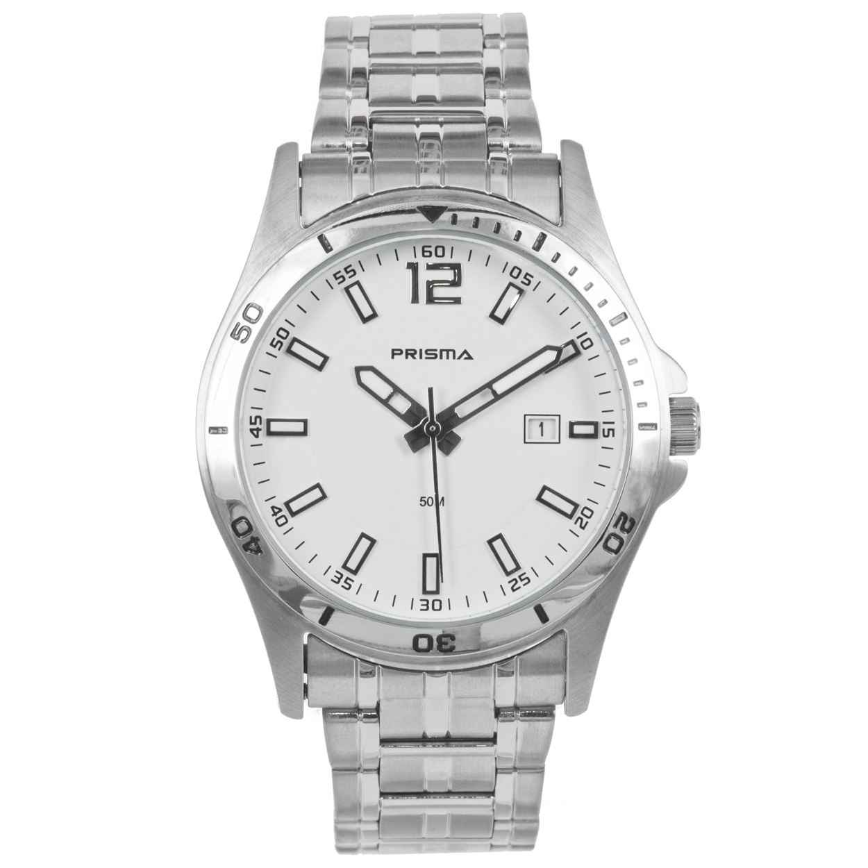 Prisma heren P.1548 horloge edelstaal 5 ATM 		
		
Algemeen		
Artikelnummer: P.1548		
Geslacht: heren		
Uurwerk: Miyota		
Lichtfunctie: glow in the dark (Wijzers en index)		
Waterbestendigheid: 5 ATM/BAR
