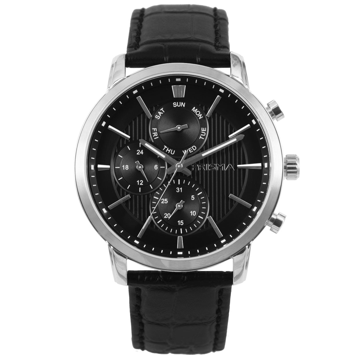 Prisma heren P.1579 multifunctie horloge edelstaal 5 ATM

Algemeen:

Artikelnummer: P.1579
Geslacht: heren
Uurwerk: Seiko (VX9N)
Lichtfunctie: glow in the dark (Wijzers)
Waterbestendigheid: 5 ATM/BAR