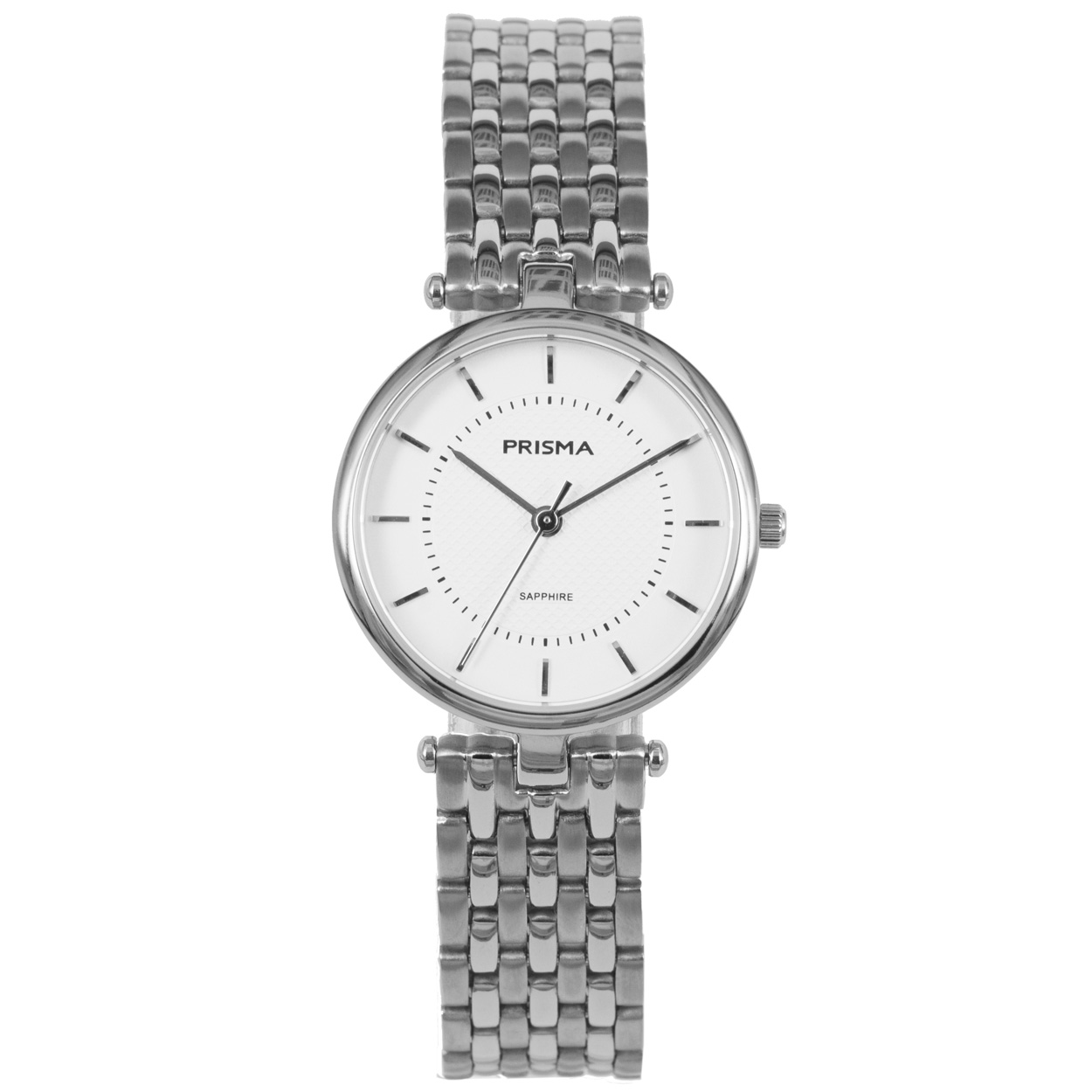 Prisma P.1679 dames horloge titanium saffierglas 5 ATM 

Algemeen
Geslacht: dames
Model: P.1679

Voordelen
- band titanium zilver
- wijzerplaat wit met zilvere streepjes
- geschikt voor mensen met een allergie
- draagcomfort door licht gewicht
- glas is zeer krasvast
- handige onzichtbare klep sluiting
- spat waterdicht: handenwassen, regen
- quartz
- maat kast 28mm (breedte) 6,5mm (dikte)