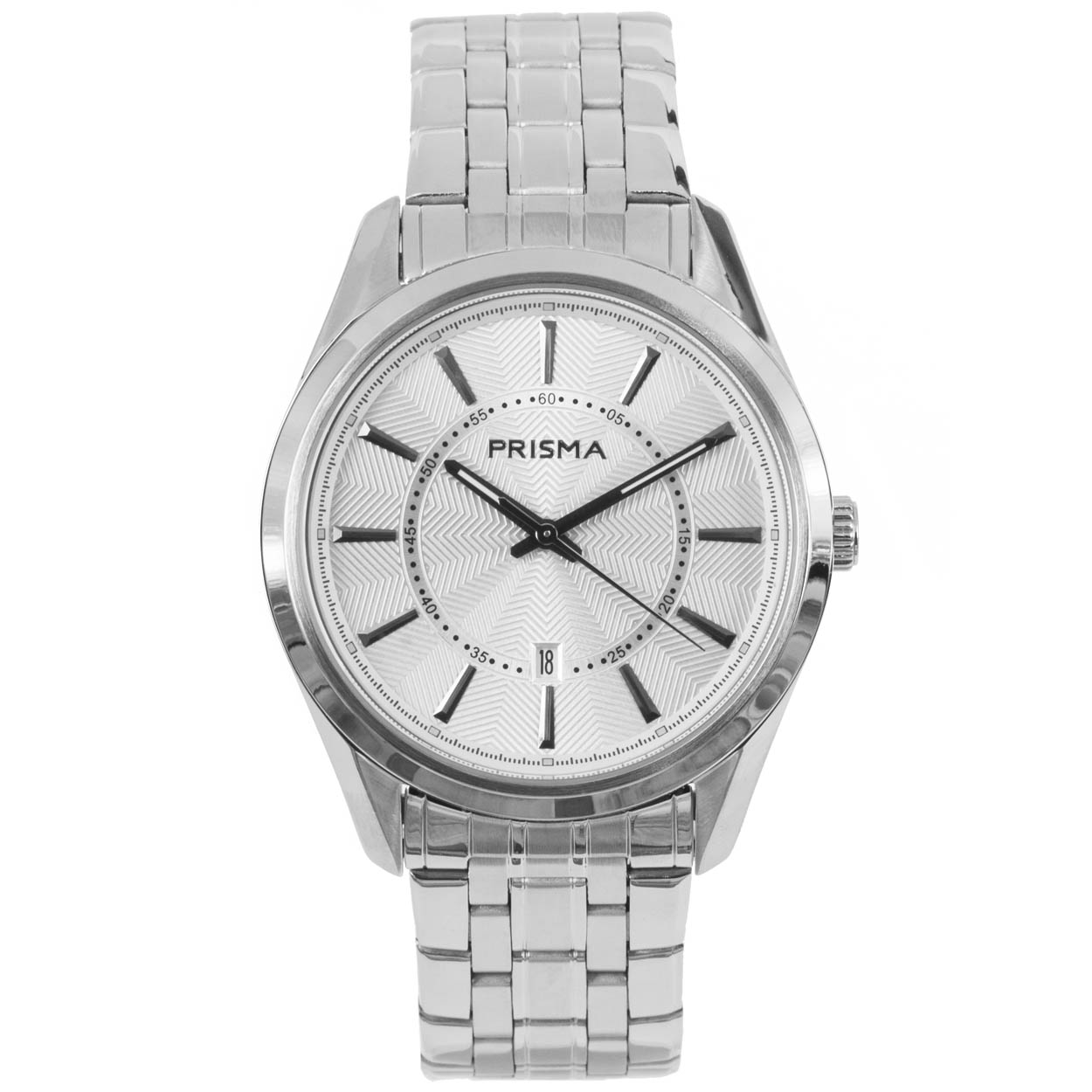 Algemeen
Geslacht: heren
Model: P.1711

Voordelen
- band edelstaal zilver
- wijzerplaat zilver met zwarte streepjes
- handige onzichtbare klep sluiting
- wijzers lichten op in donker
- datum
- spat waterdicht: handenwassen, regen
- quartz
- maat kast 41,5mm (breedte) 9,5mm (dikte)