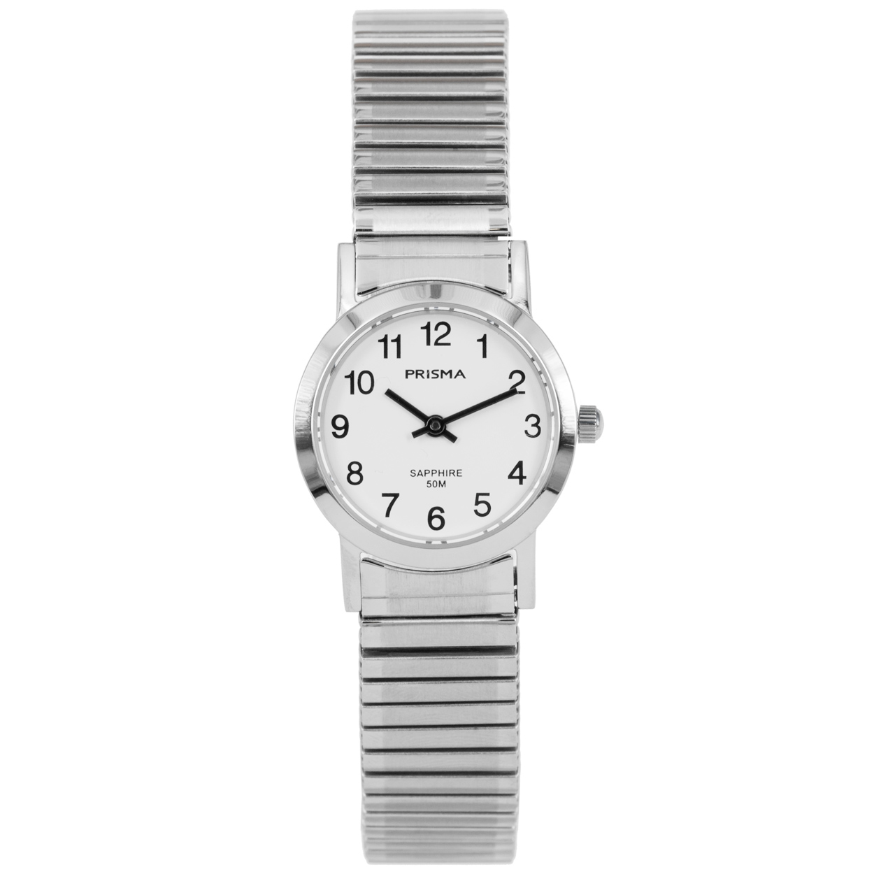 Prisma dames P.1815 horloge edelstaal saffier
Algemeen
Geslacht: dames
Model: P.1815

Voordelen
– rekband sluit naadloos aan op de huid
– band edelstaal zilver
– wijzerplaat wit met zwarte cijfers (arabisch)- glas is zeer krasvast
– spat waterdicht: handenwassen, regen
– quartz
– maat kast 26mm (breedte) 7,3mm (dikte)