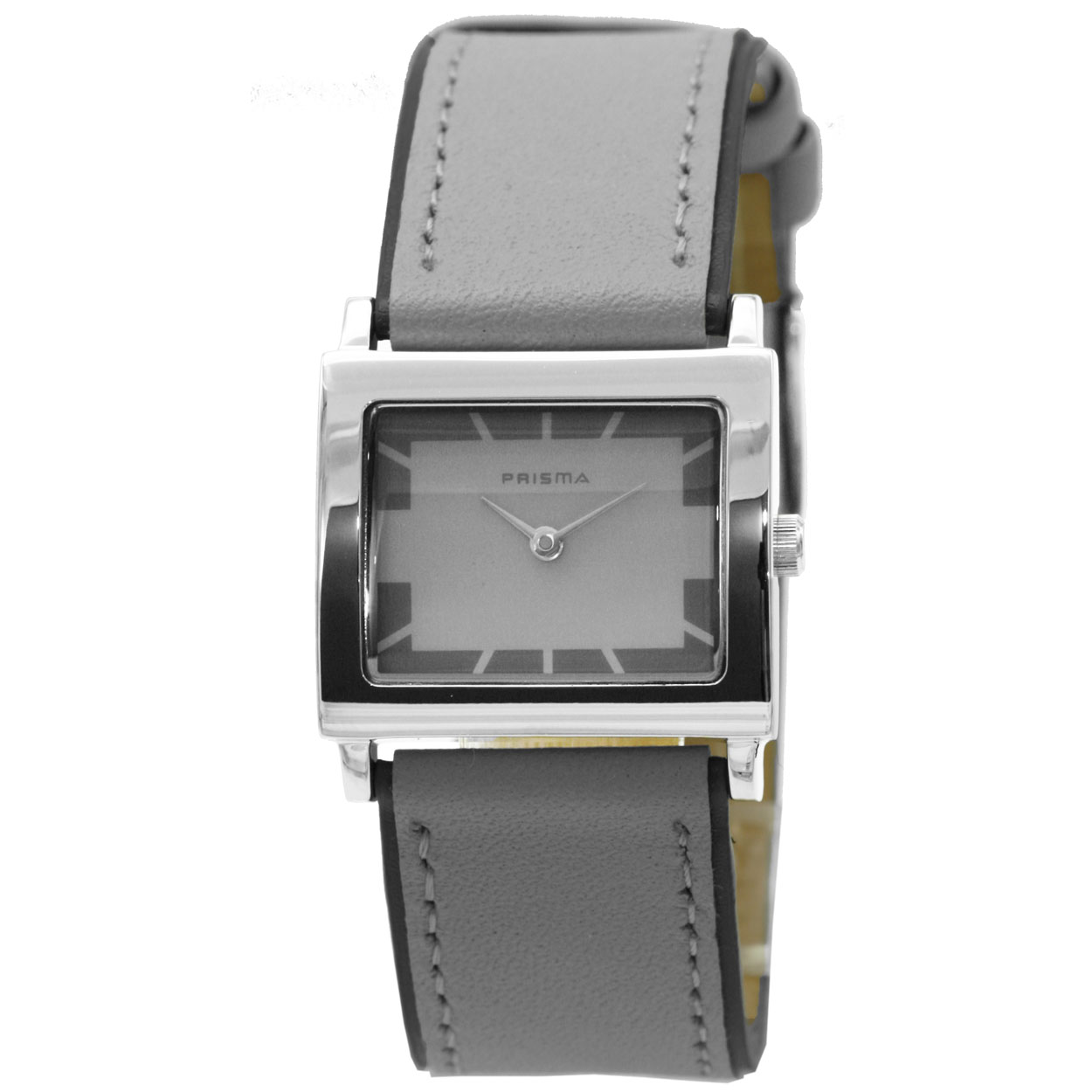 Prisma P.2307 dames  horloge gehard staal  
- Kast maat: 26 mm
- Kast dikte 8 mm
- Kast materiaal: edelstaal
- Kast kleur:  zilver
- Functies: analoog horloge zonder datum
- Uurwerk type: Miyota 
- Glas type: mineraal
- Waterdicht: 3 ATM/BAR
- Horlogeband: lederen band grijs (met grijs kleurig stiksel)
- Maat aansluiting band: 20 mm
- Sluiting band: zilverkleurig en edelstalen gespsluiting
- Wijzerplaat: grijs met zilvere aanduidingen
- Licht functie: nee
- Artikelnummer: P.2307
- EAN: 8716667030459