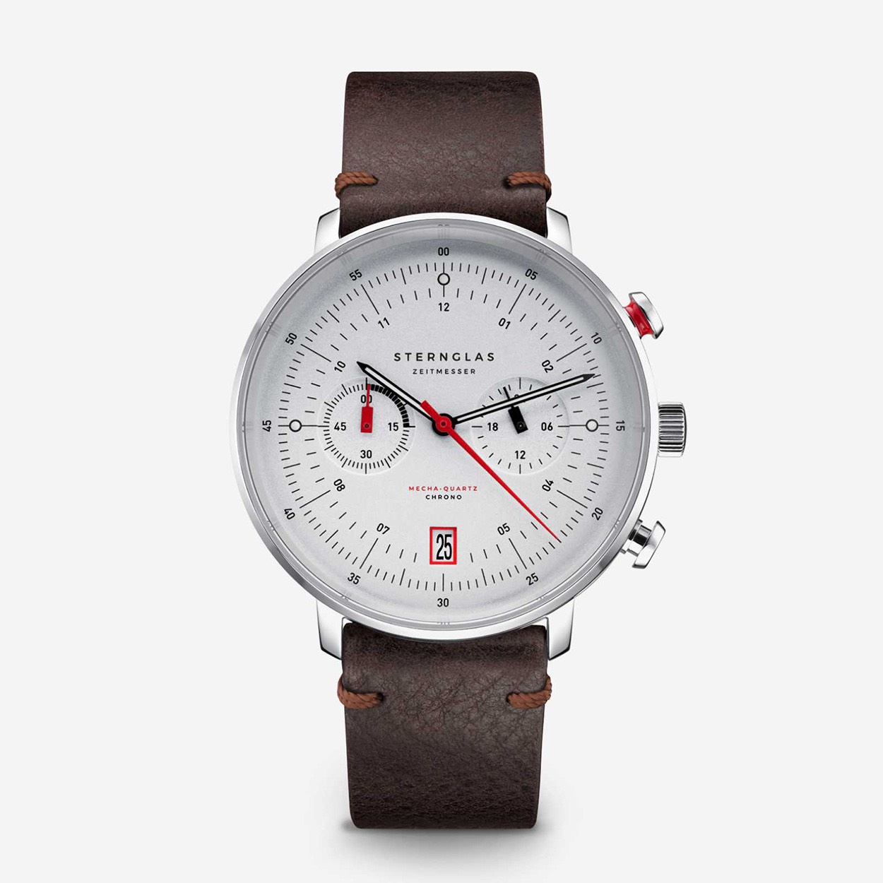 De Sternglas Hamburg stg-s01-hc10-vi11 is een prachtig horloge met een minimalistisch en elegant design. Het horloge heeft een zwarte leren band, een roestvrijstalen kast. Het is waterdicht tot 5 ATM en beschikt over een quartz uurwerk. Draag dit horloge bij formele gelegenheden of casual outfits voor een stijlvolle uitstraling.