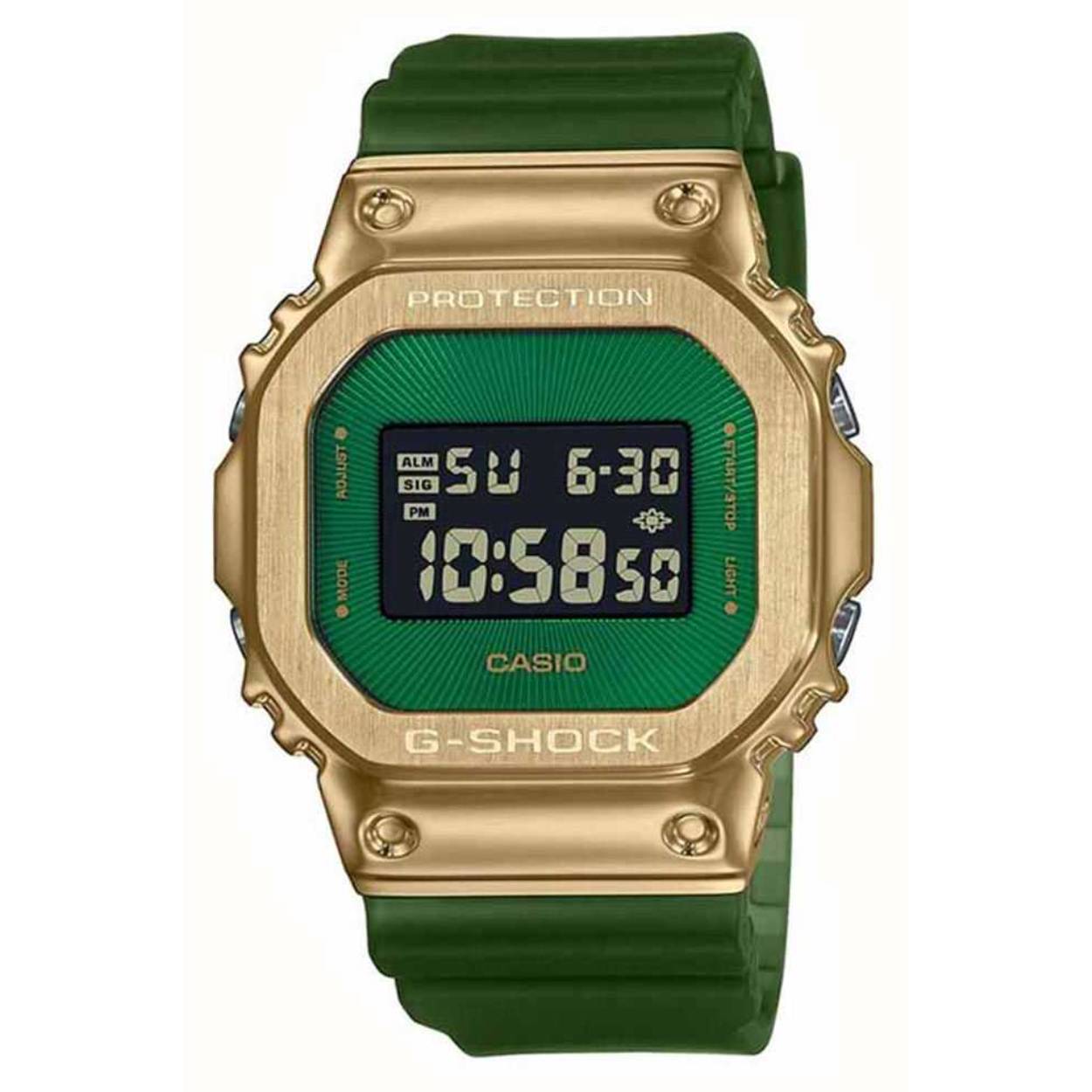 Casio G-shock 5600 serie smaragd goud digitaal sunray dial