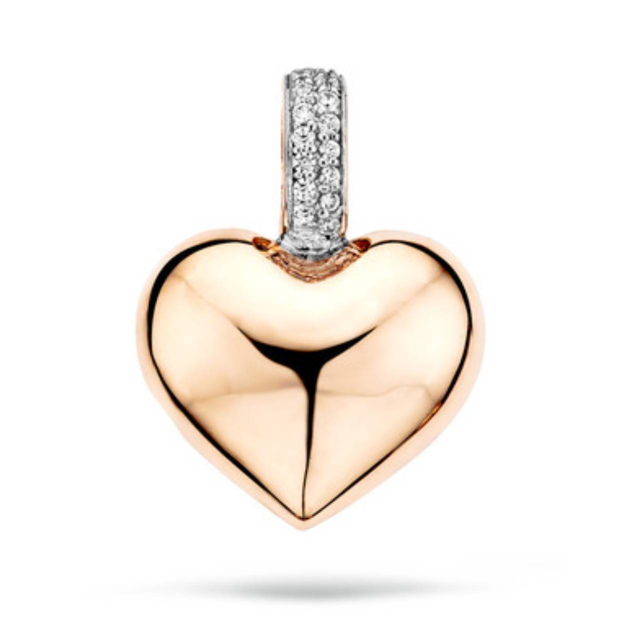 Blush 14 karaat roségouden hanger hart met zirkonia